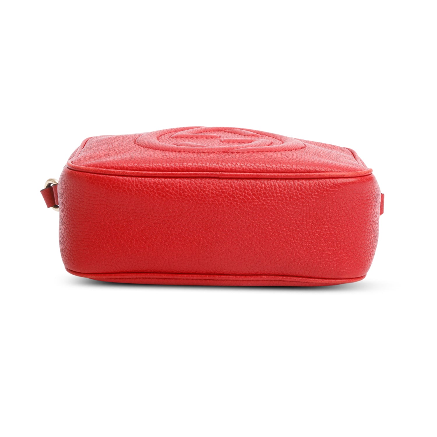 Gucci Red Pebbled Calfskin Leather Small Soho Disco Bag w/ Box