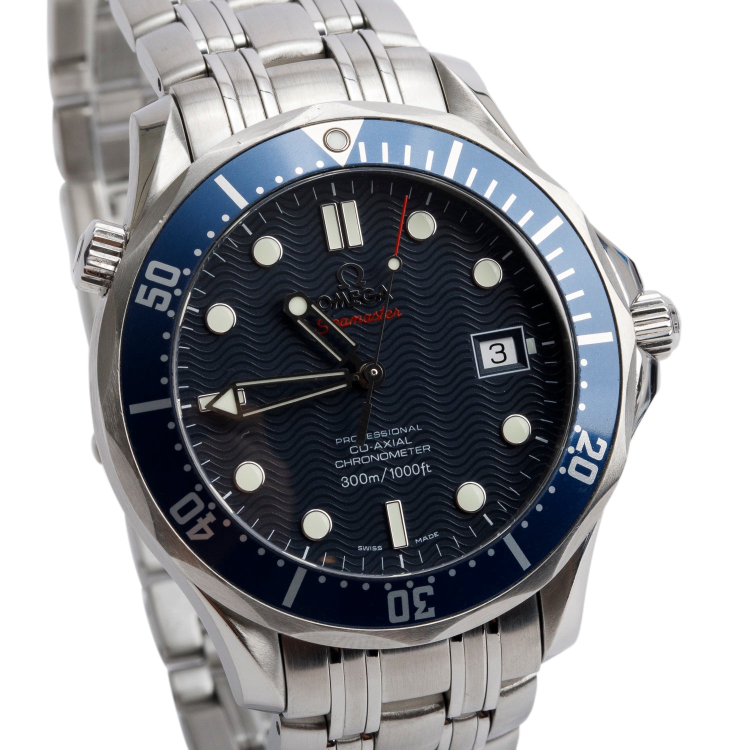 Omega Stainless Steel James Bond Casino Royal Red Seamaster Diver 300M Professional Co-Axial Chronometer 41 MM Automatic Watch w/ Box & Papers