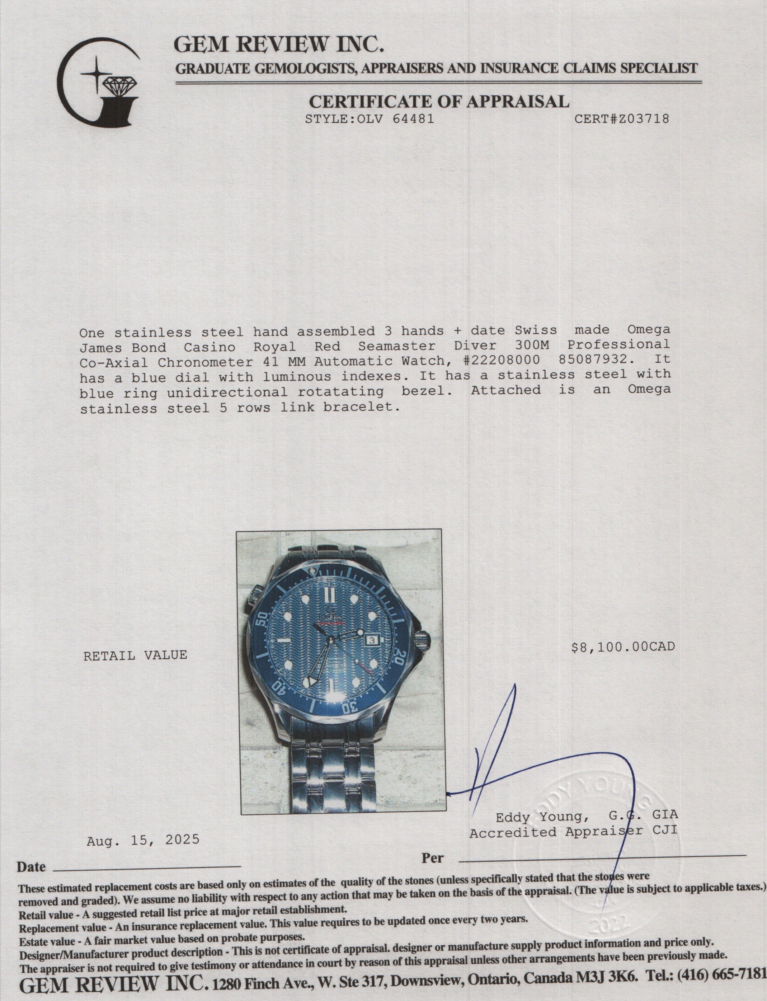 Omega Stainless Steel James Bond Casino Royal Red Seamaster Diver 300M Professional Co-Axial Chronometer 41 MM Automatic Watch w/ Box & Papers