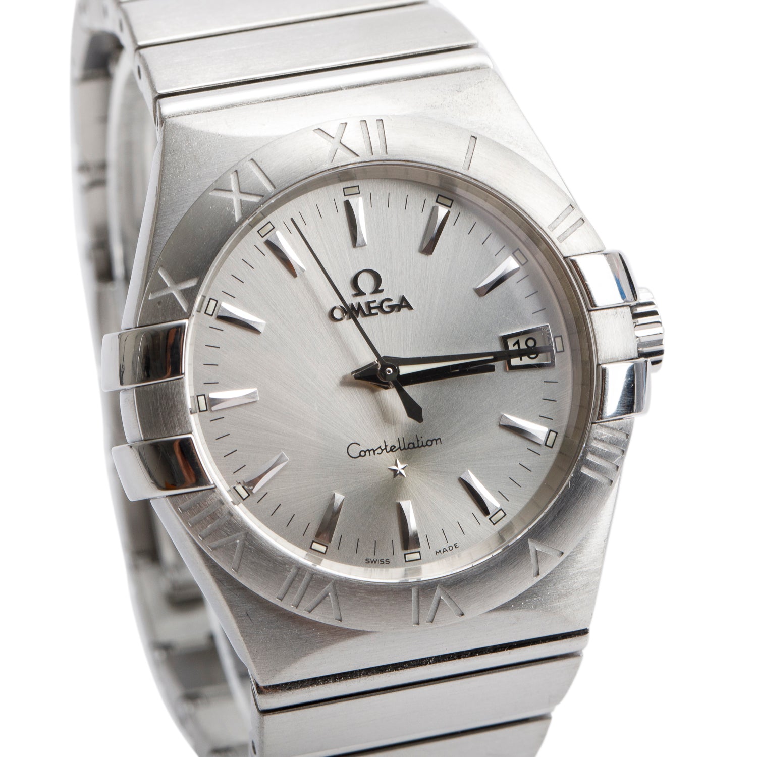 Omega Stainless Steel Constellation 35 MM Quartz Watch Silver Dial