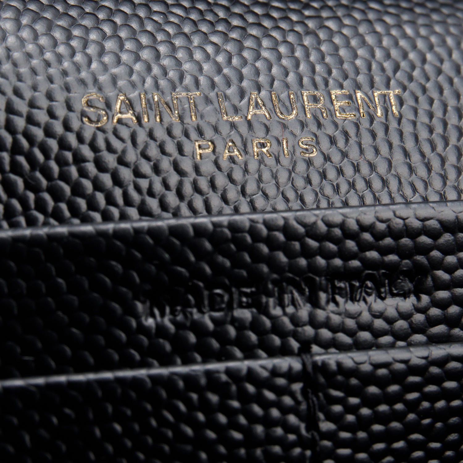 Saint Laurent 2022 Black Grain De Poudre Leather Envelope Chain Wallet w/ Receipt
