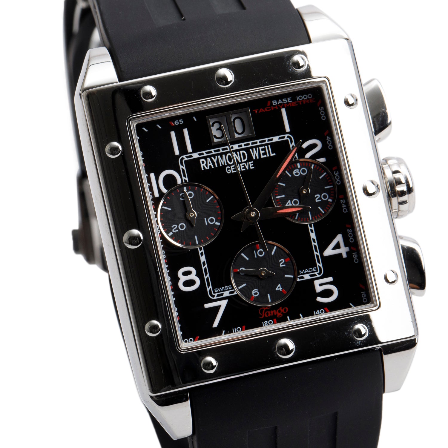 Raymond Weil Stainless Steel Tango Chronograph Quartz Watch Black Dial 4881/1