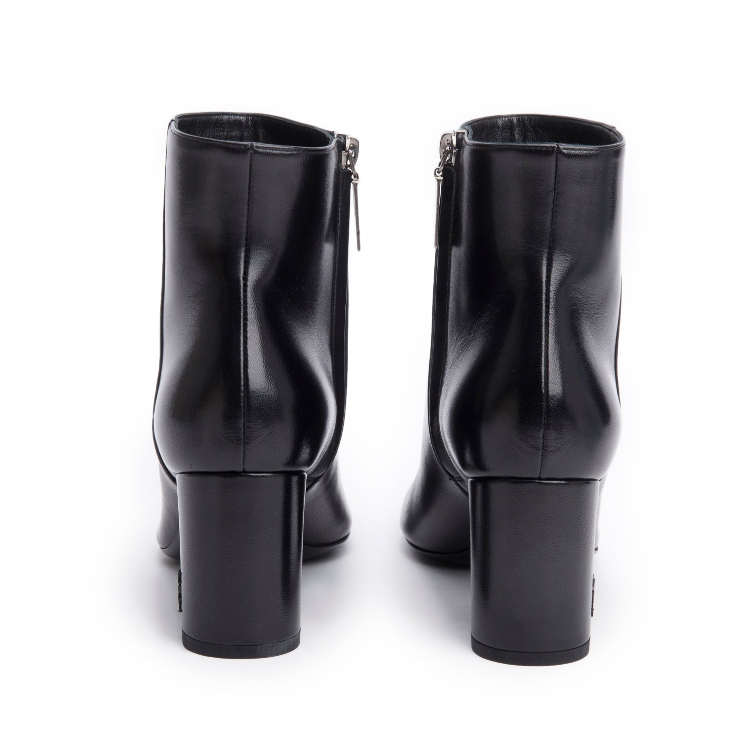 Saint Laurent Black Leather Lou Ankle Boots, Size 37 w/ Box