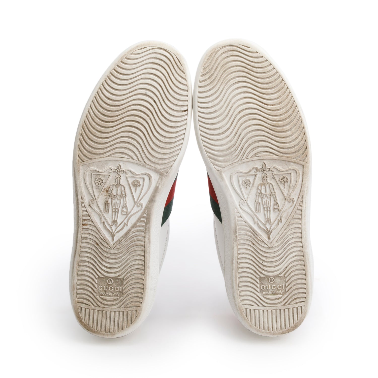Gucci White Leather Embroidered Web Snake Ace Sneakers, Men's Size 5 w/ Box