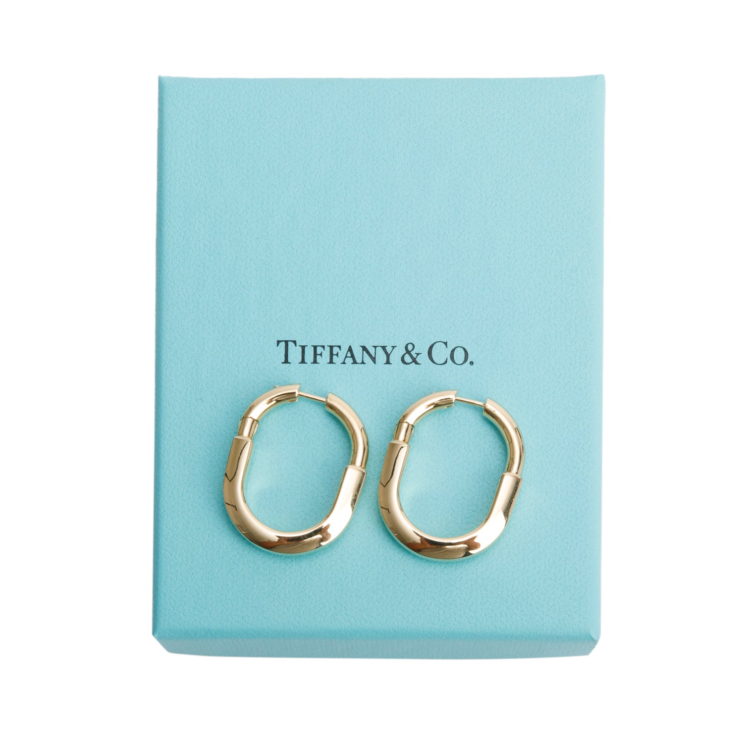 Tiffany & Co. 18k Yellow Gold Medium Lock Earrings w/ Box