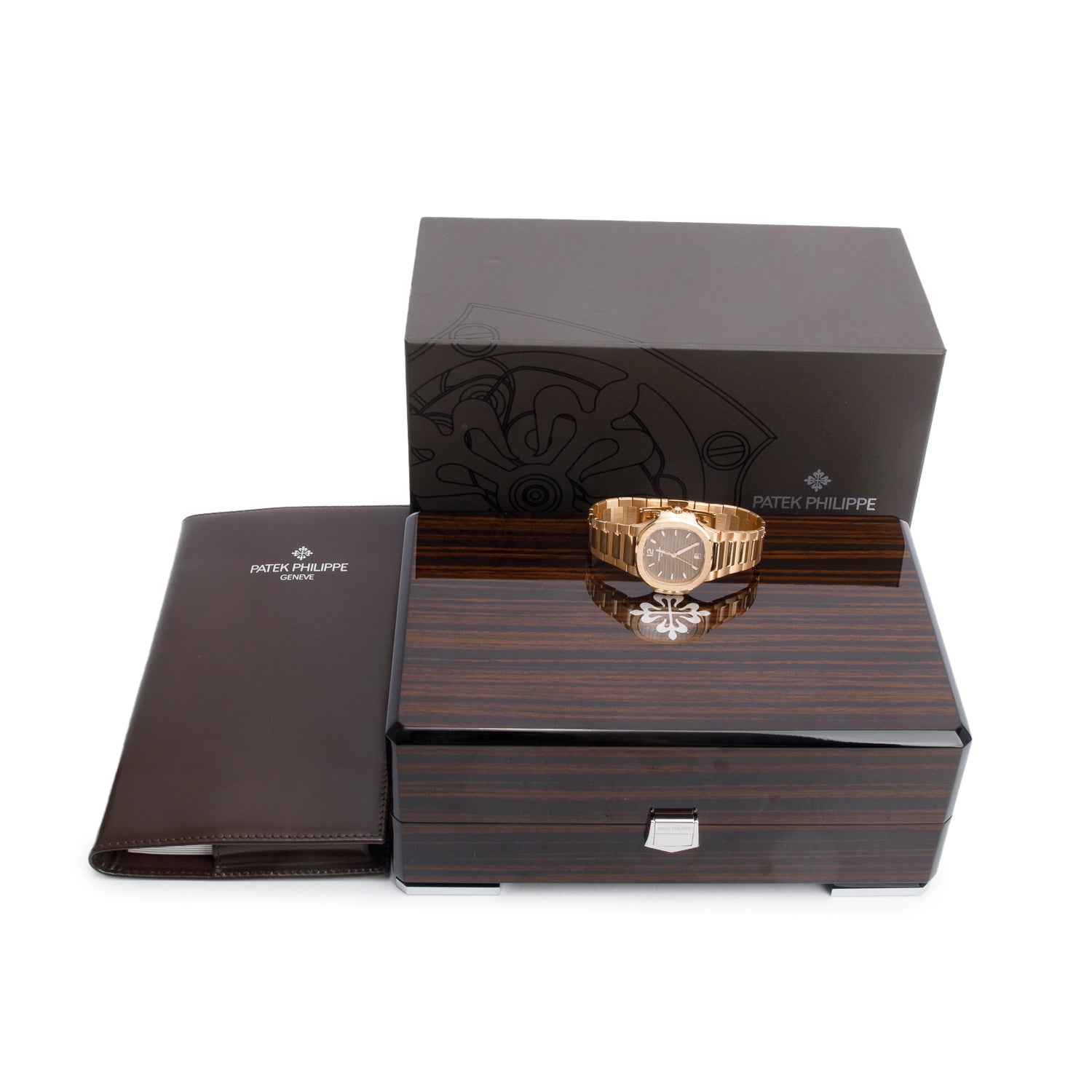 Patek Philippe 2024 18k Rose Gold Nautilus 35.2 MM Automatic Watch w/ Box & Copy of Papers