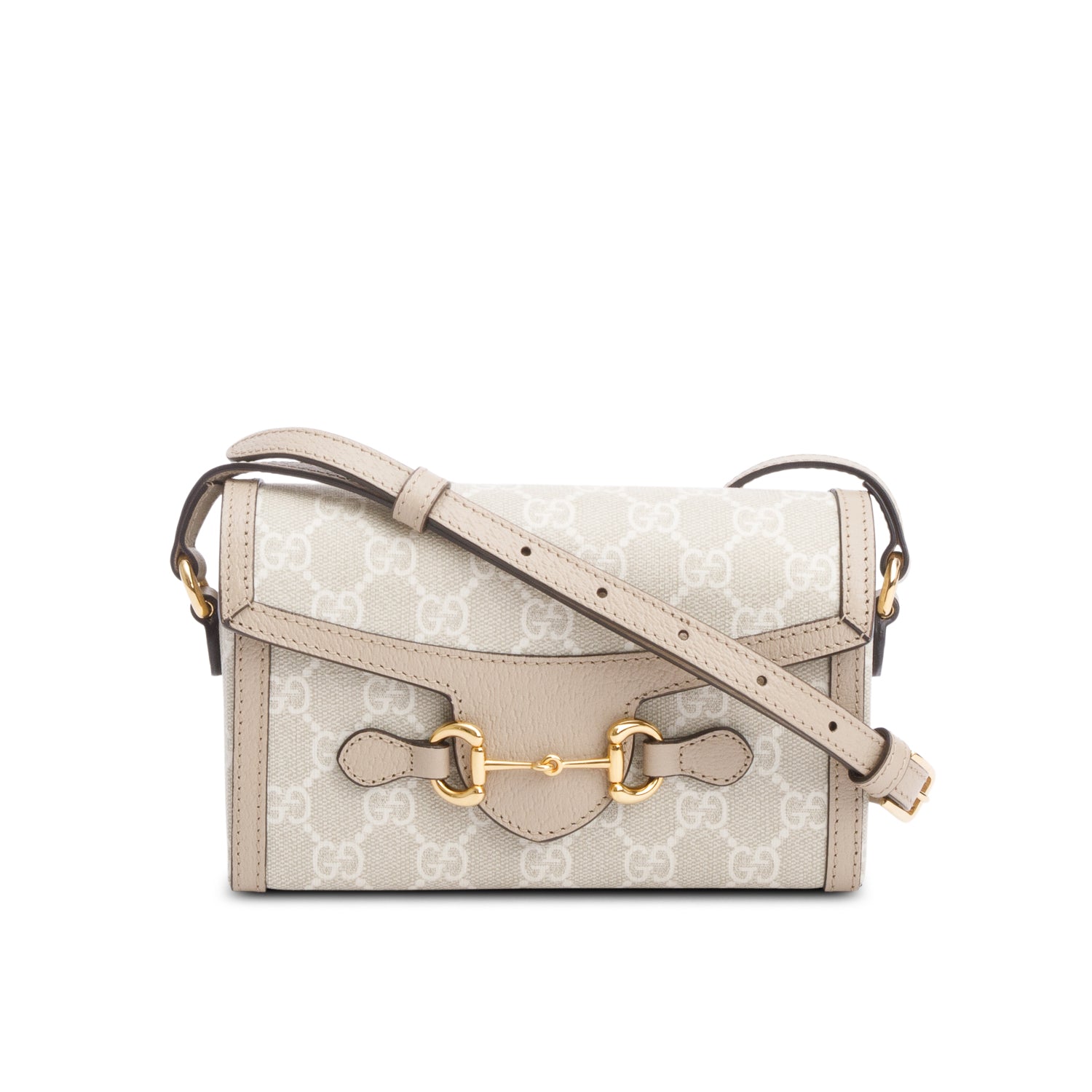 Gucci Beige/White GG Supreme Horsebit 1955 Mini Bag