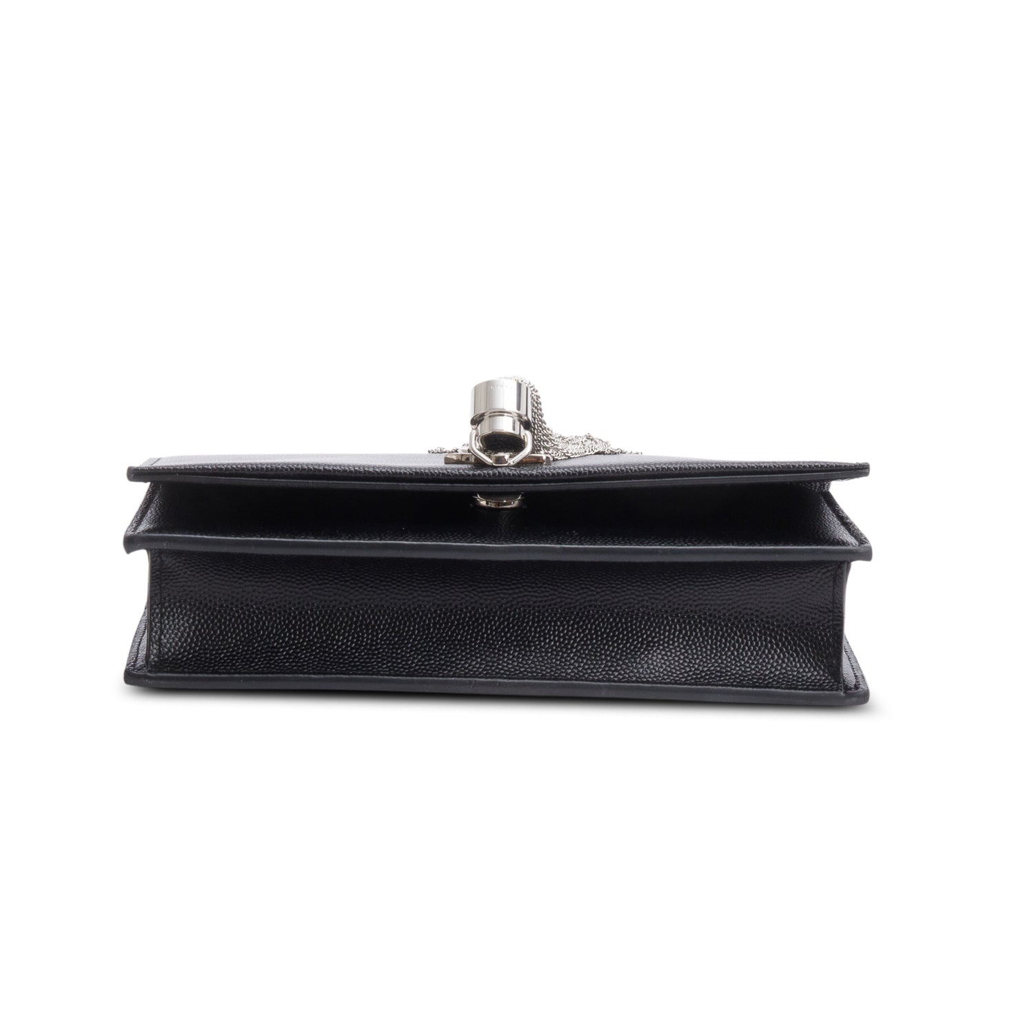 Saint Laurent Black Leather Kate Tassel Wallet on Chain