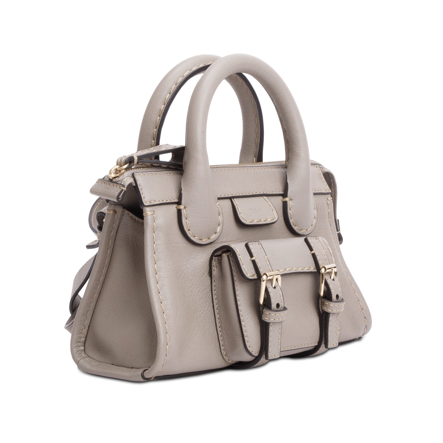 Chloe Grey Leather Mini Edith Bag w/ Authenticity Card