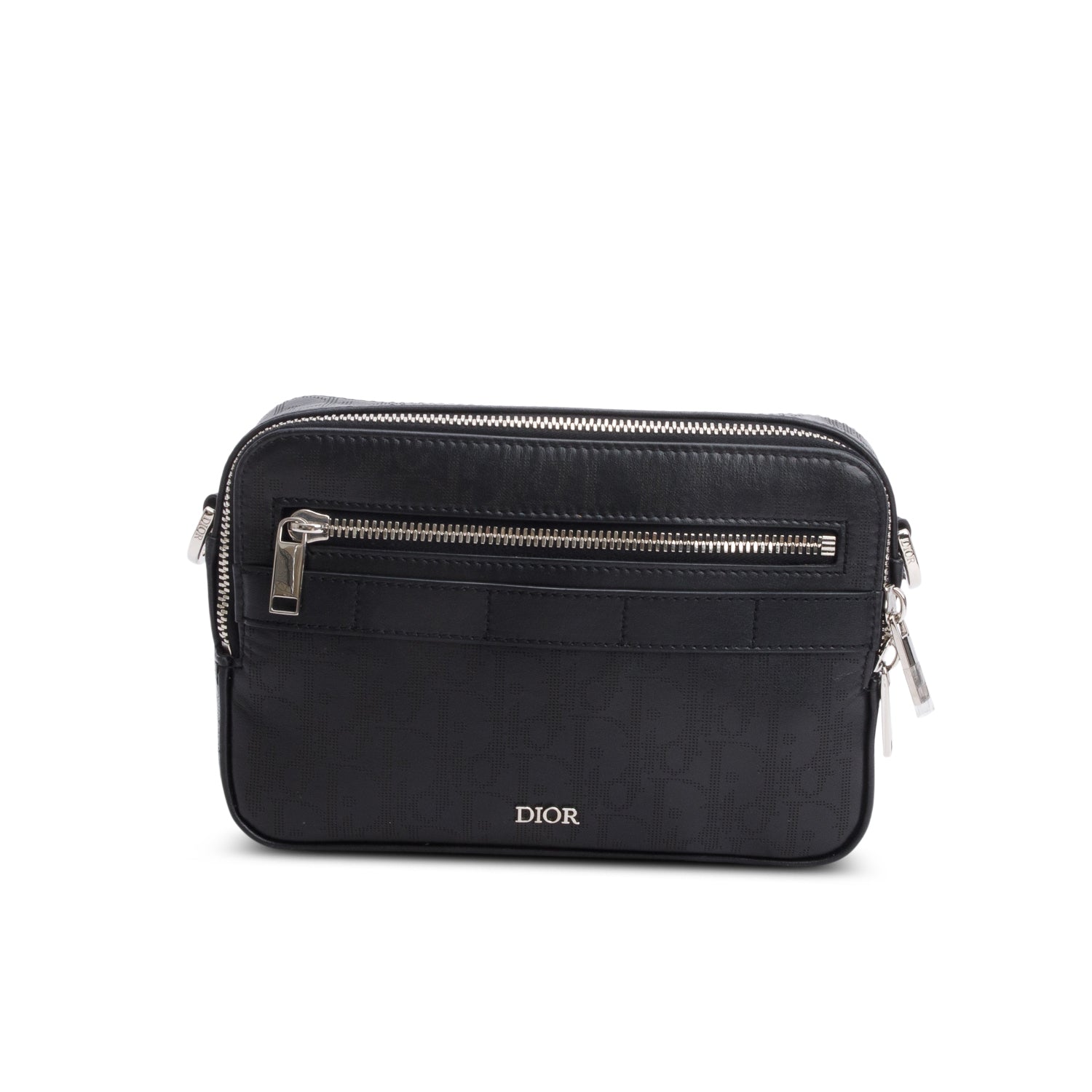 Christian Dior 2022 Black Oblique Galaxy Leather Safari Messenger Pouch w/ Strap