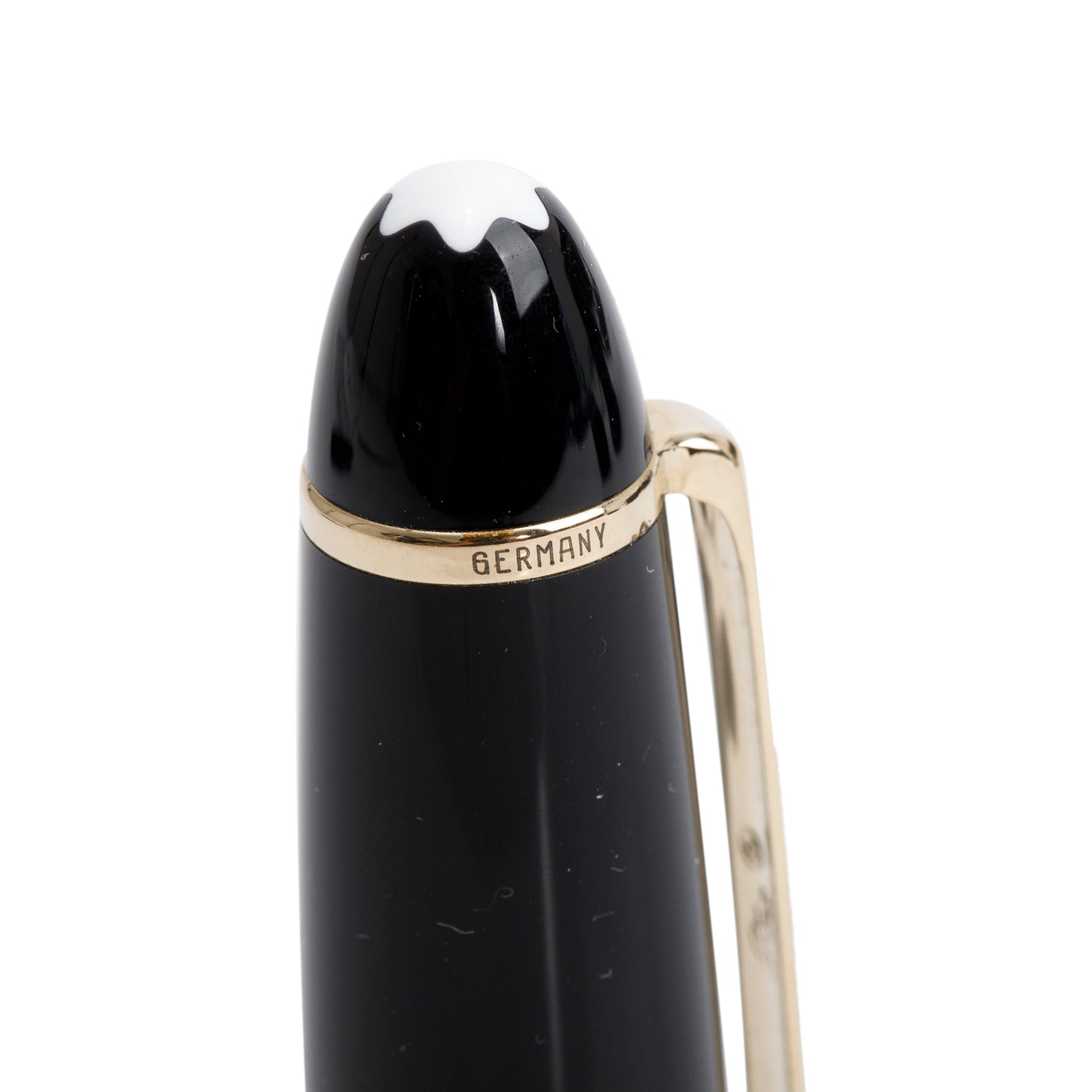 Montblanc Gold Coated Meisterstuck Le Grand Fountain Pen w/ Leather Carry Pouch & Ink Refills