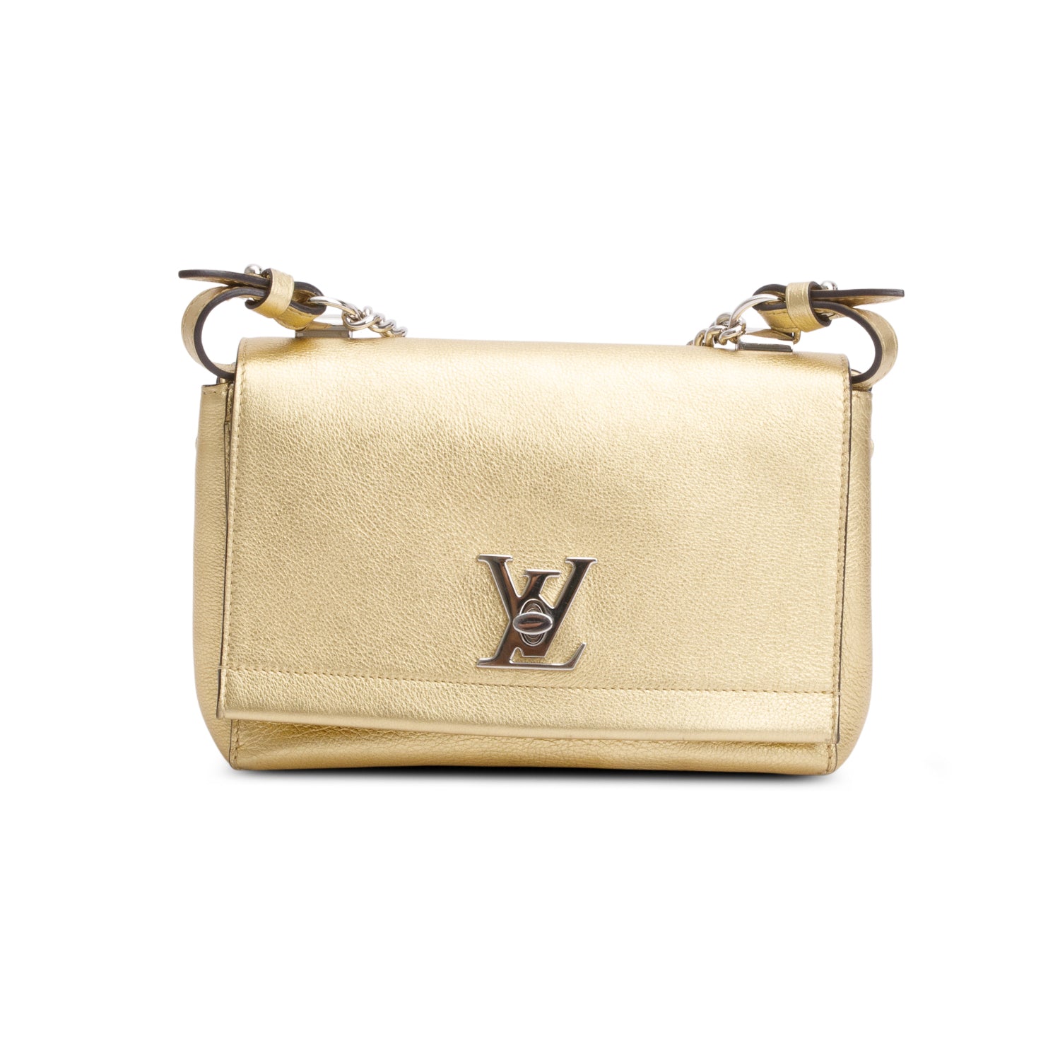 Louis Vuitton Metallic Gold Taurillon Leather LockMe II BB Chain Bag