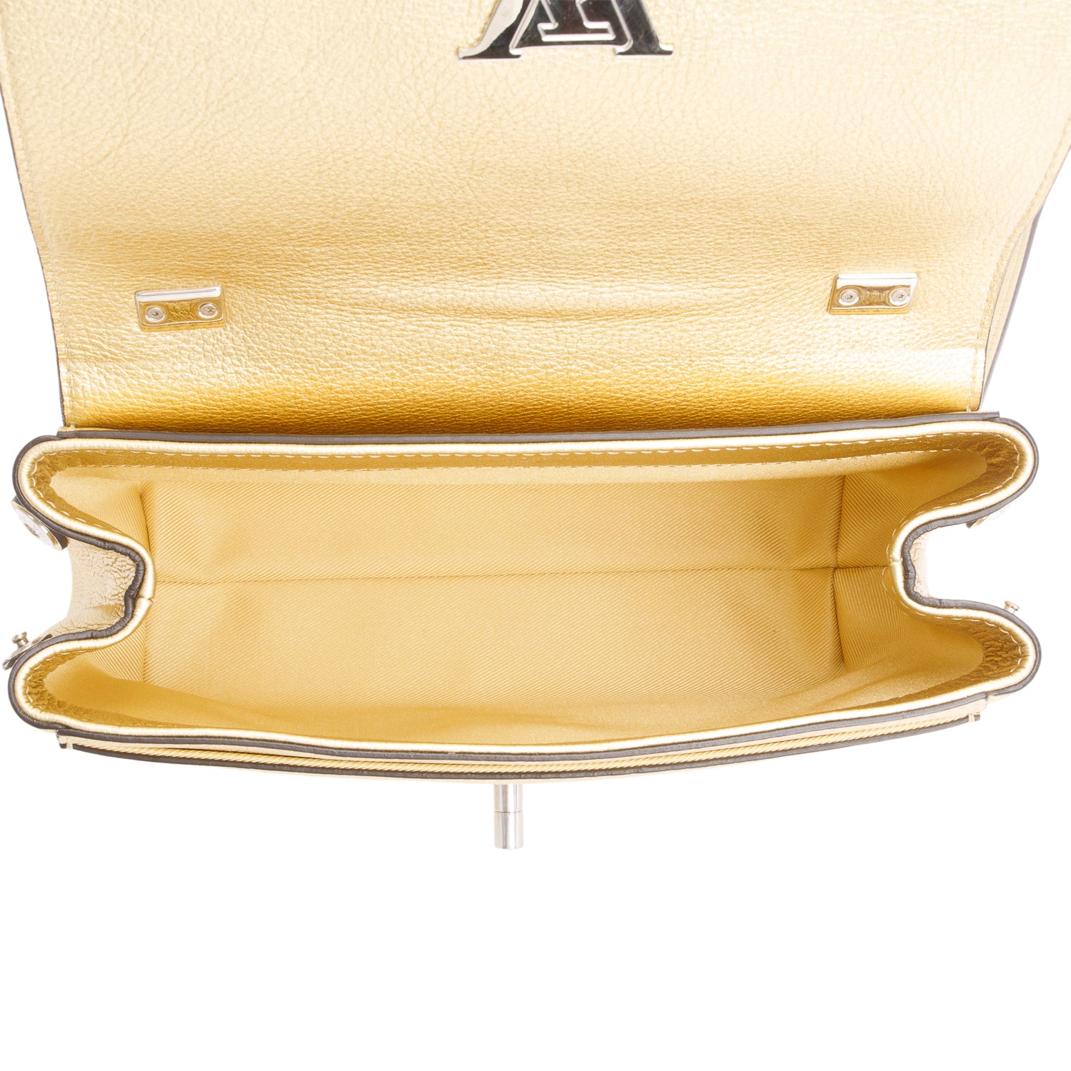 Louis Vuitton Metallic Gold Taurillon Leather LockMe II BB Chain Bag