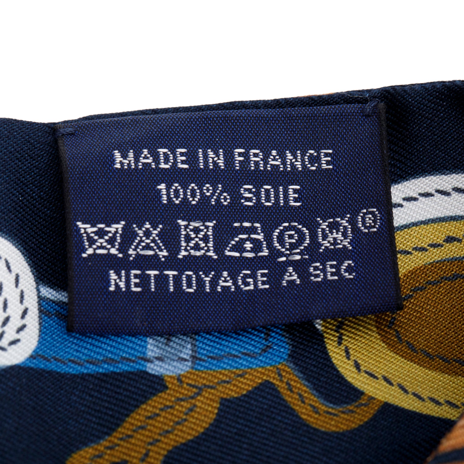 Hermes Navy Multicolor 'Brides de Gala Par' Silk Twilly w/ Box