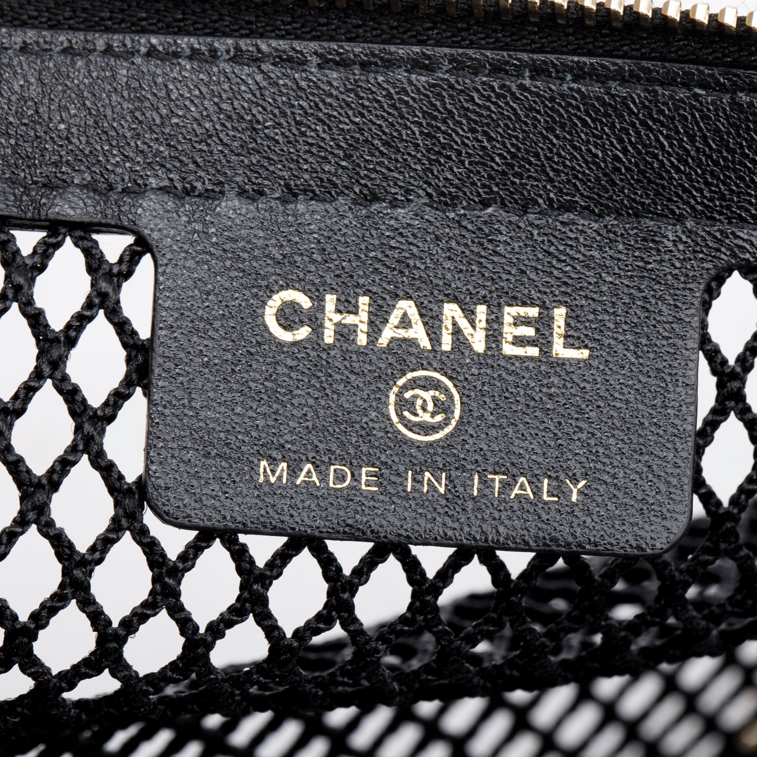 Chanel 2025 Black Mesh Shiny Lambskin Clutch Chain Bag w/ Pouch & Box