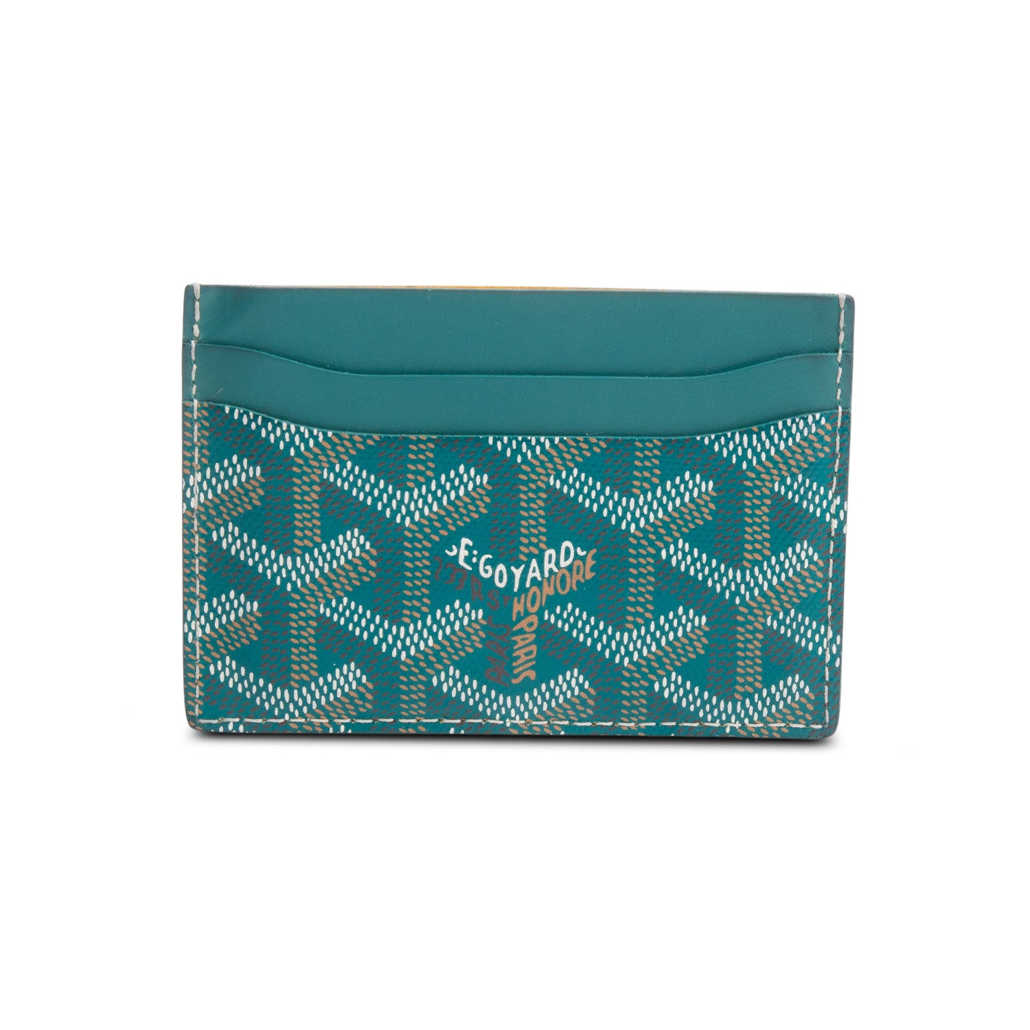 Goyard Green Leather & Coated Canvas Saint Sulpice Card Holder