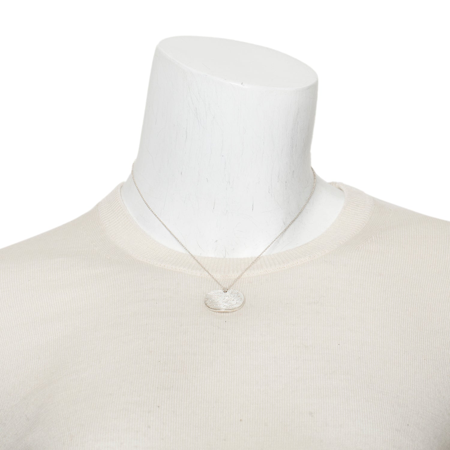 Tiffany & Co. Sterling Silver Small Notes Round Pendant Necklace