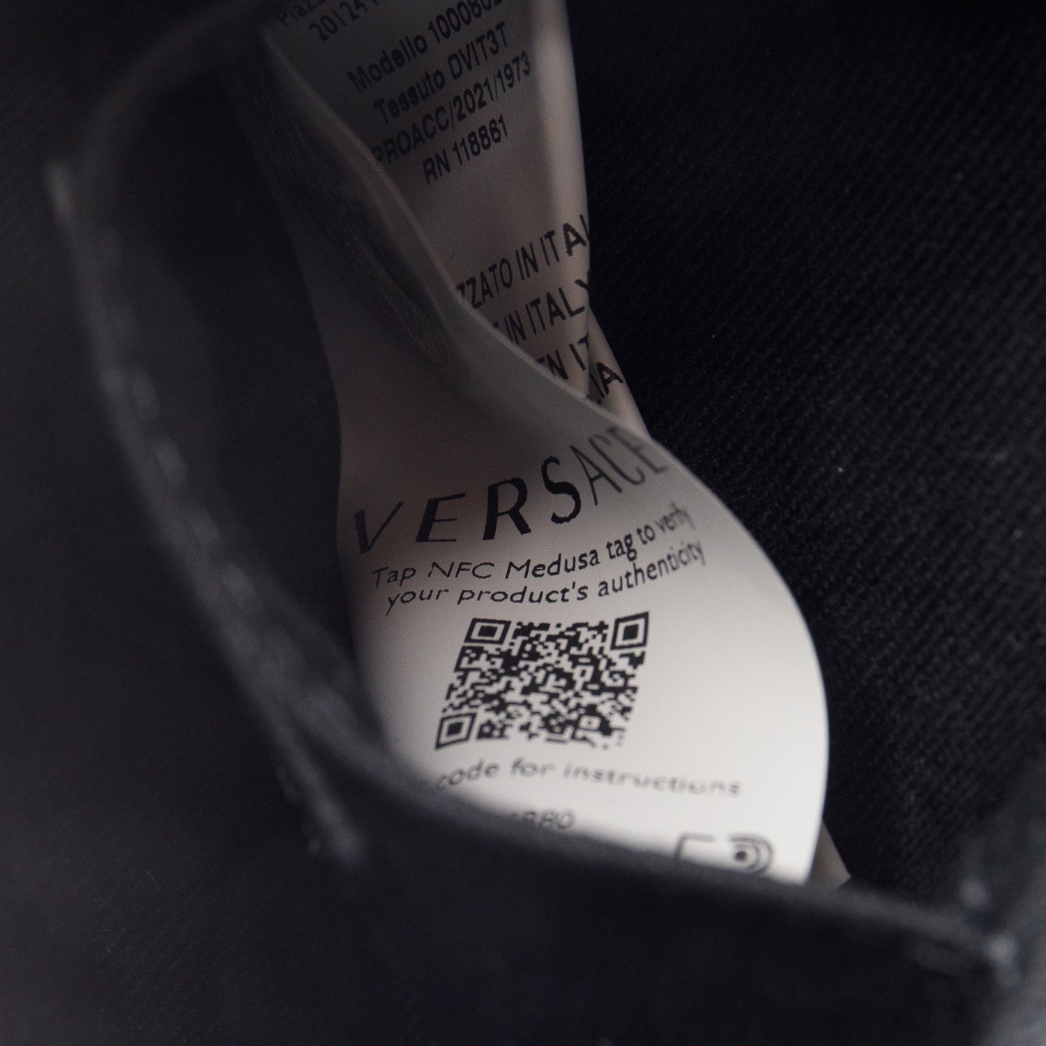 Versace Black Leather La Medusa Mini Hobo Crossbody Bag