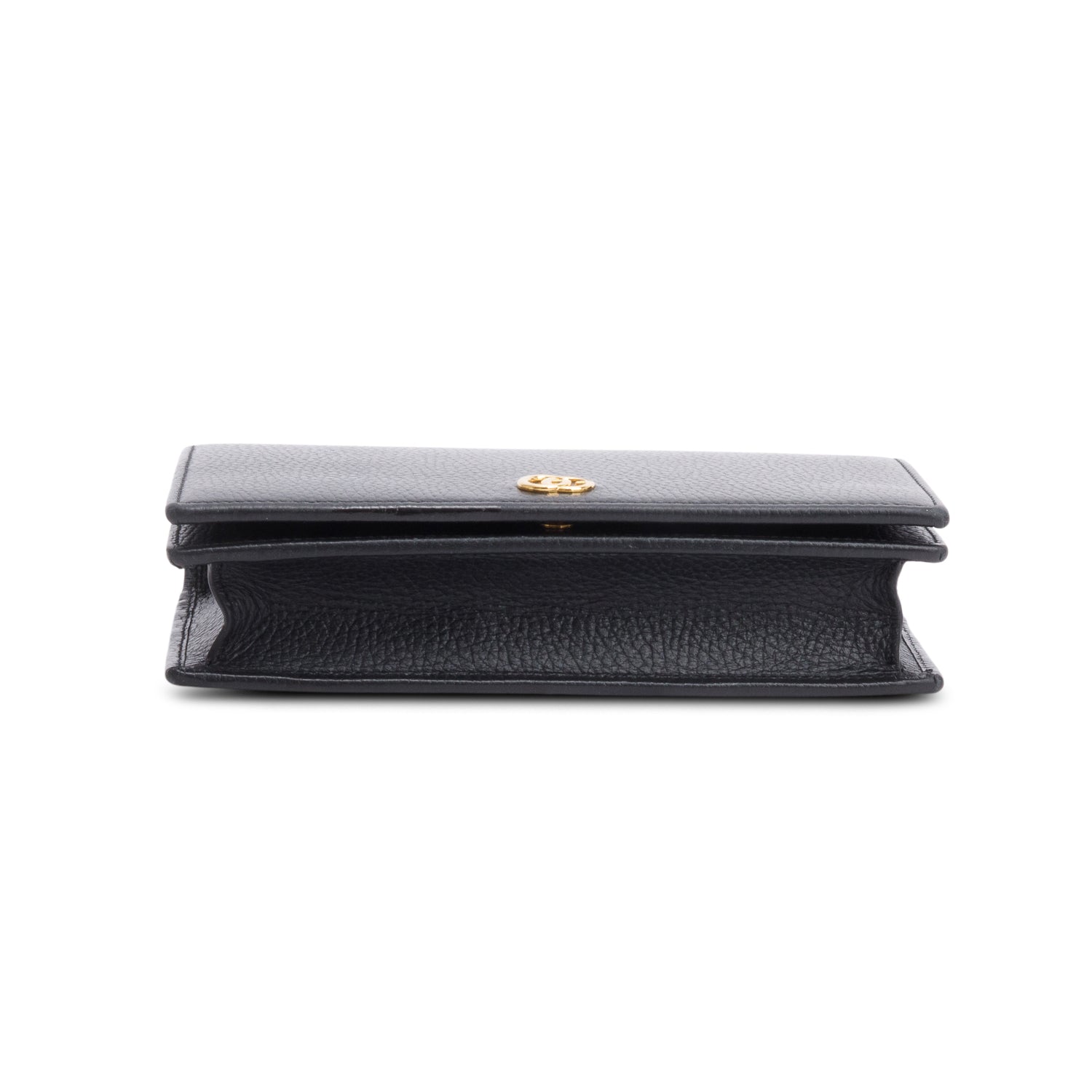 Gucci Black Calfskin Mini GG Marmont Wallet On Chain