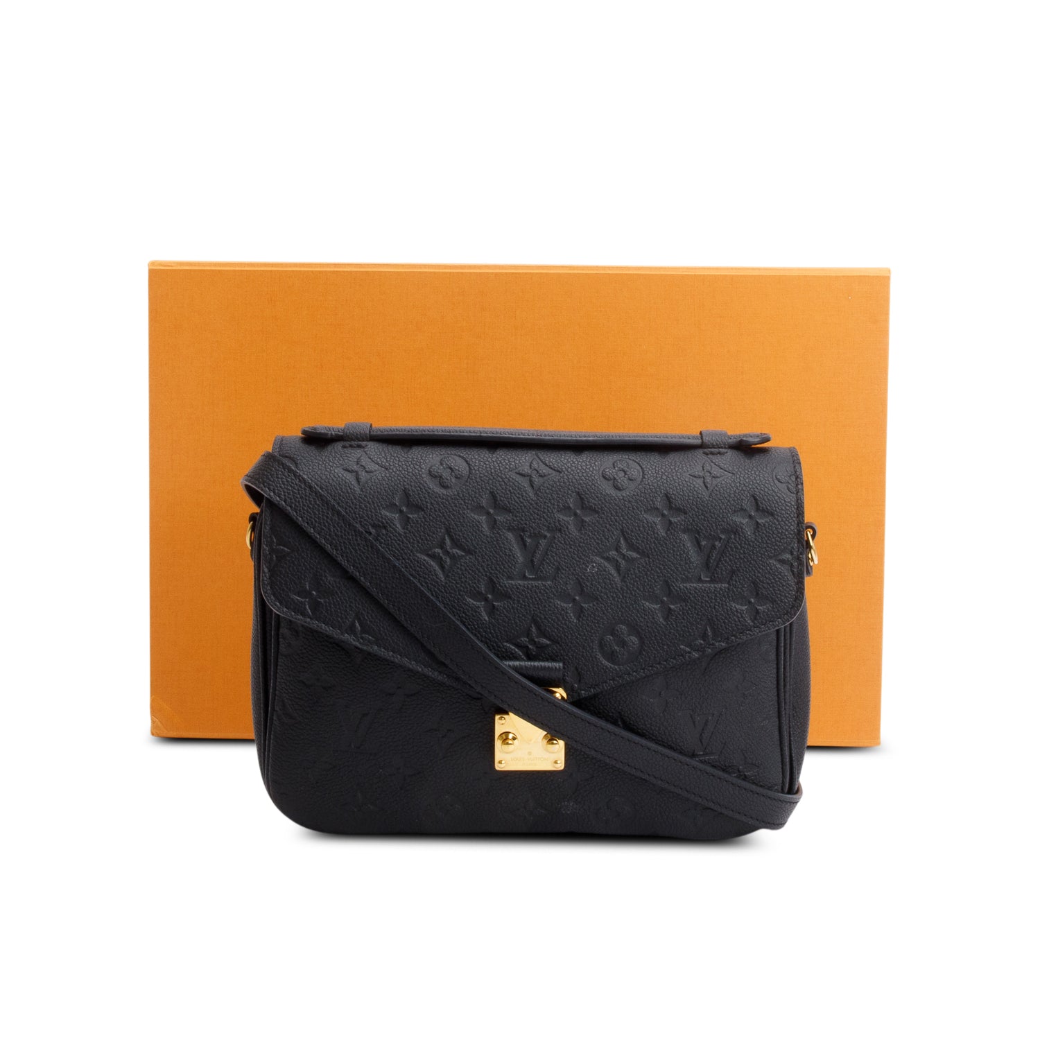 Louis Vuitton 2020 Black Monogram Empreinte Leather Pochette Metis w/ Box