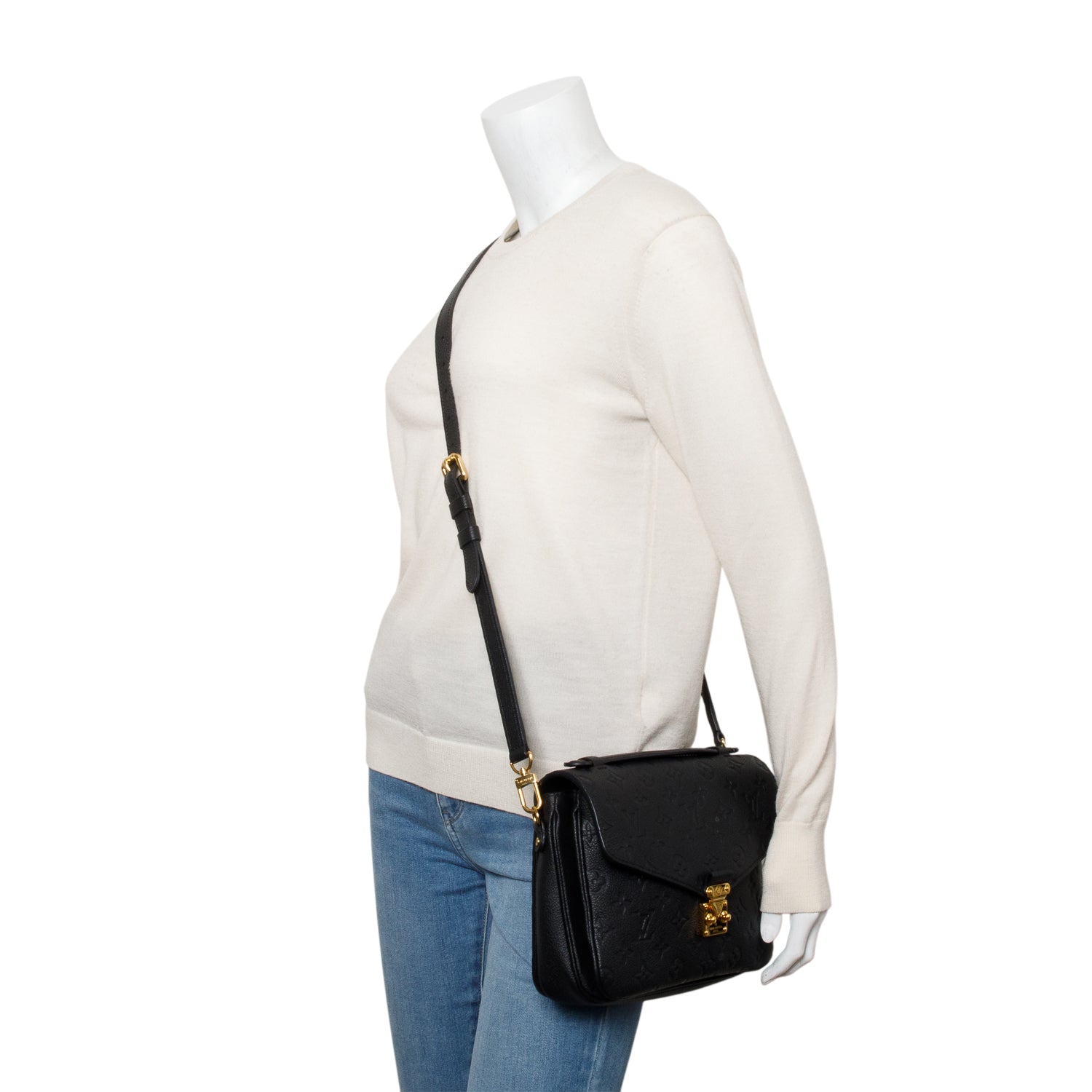 Louis Vuitton 2020 Black Monogram Empreinte Leather Pochette Metis w/ Box