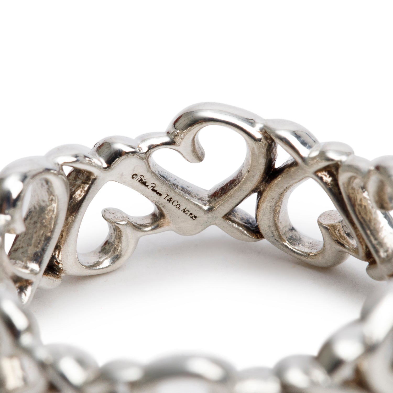 Tiffany & Co. Paloma Picasso Sterling Silver Loving Heart Band Ring, Size 8