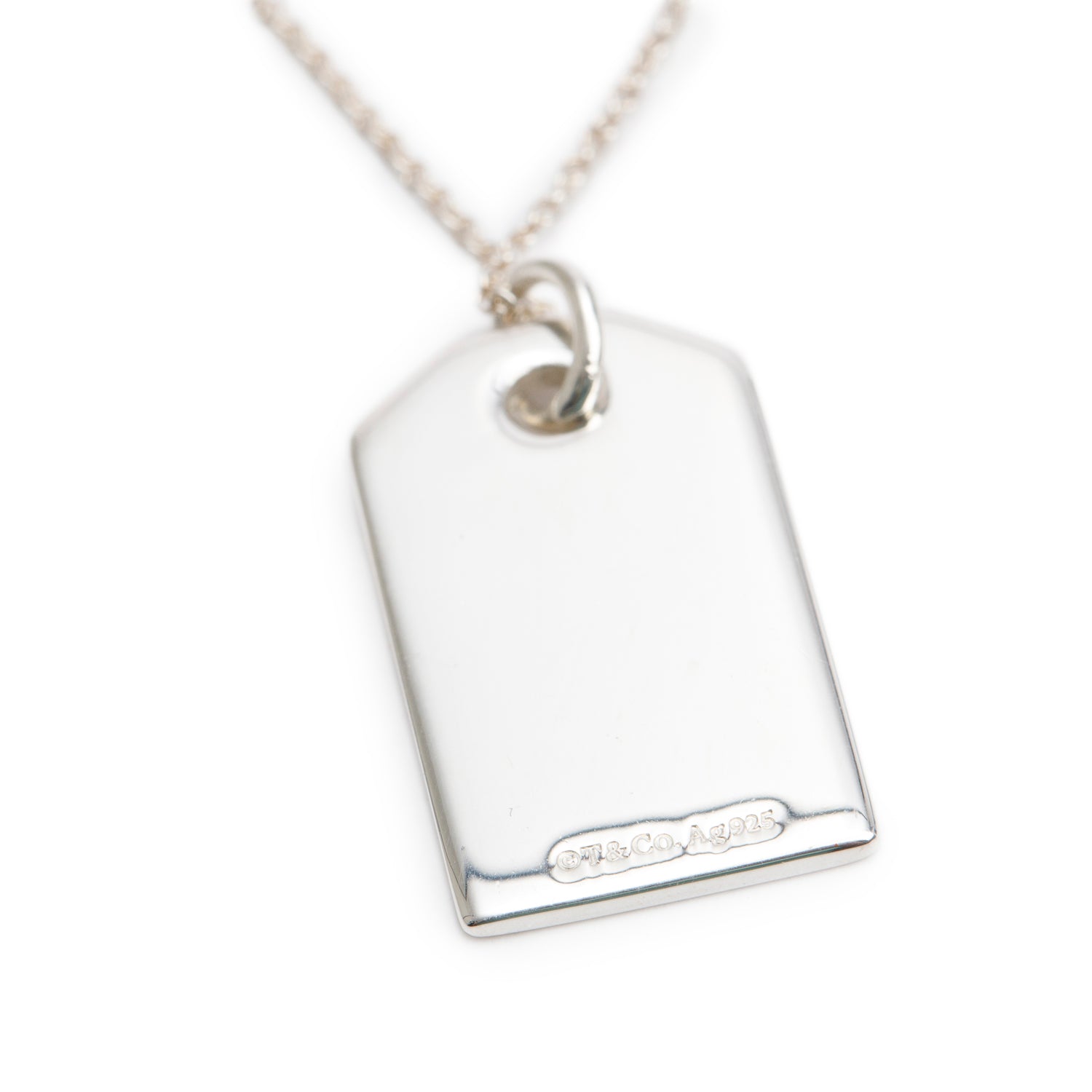 Tiffany & Co. Sterling Silver Red Enamel Heart Tag Pendant Necklace