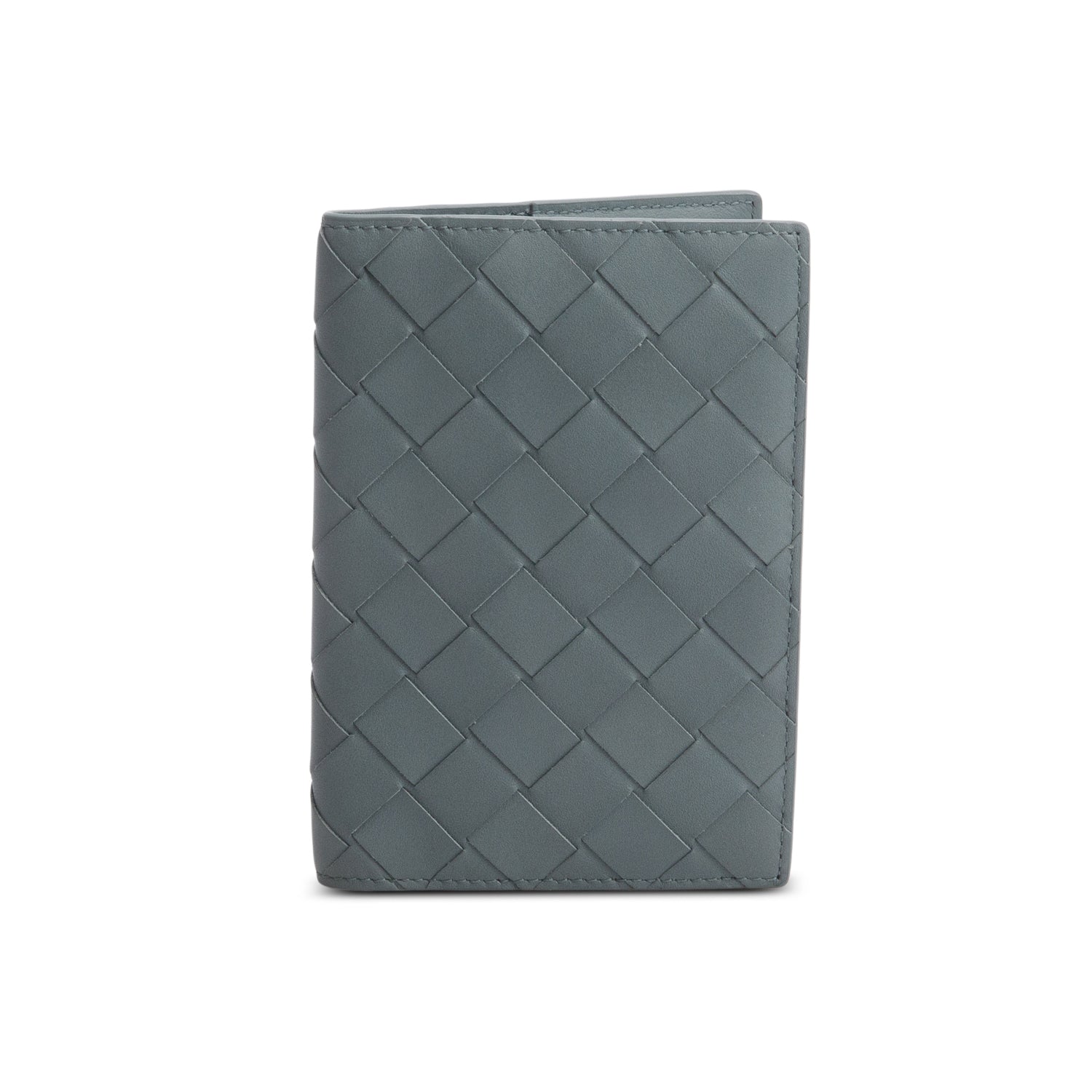 Bottega Veneta Grey Intrecciato Leather Passport Case