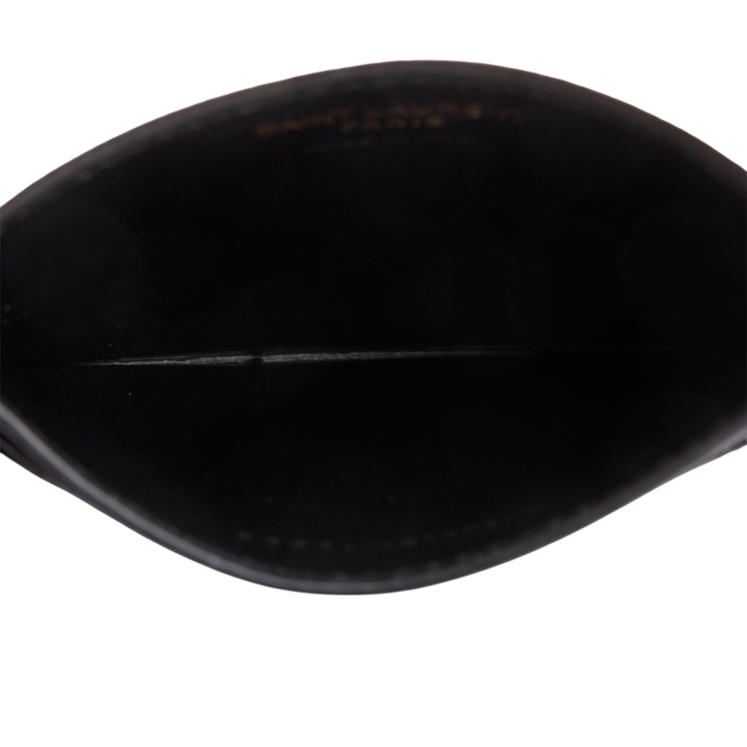Saint Laurent 2023 Black Grain de Poudre Matelasse Chevron Leather Card Holder