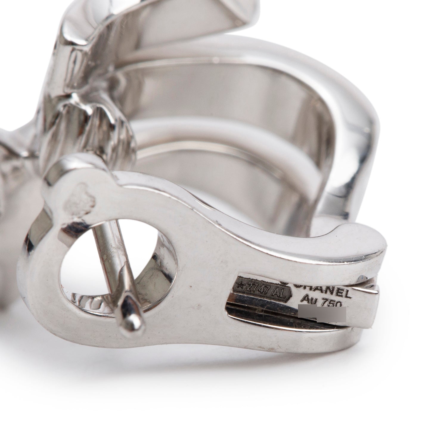 Chanel 18k White Gold Diamond Etoile Filante Earrings w/ Box