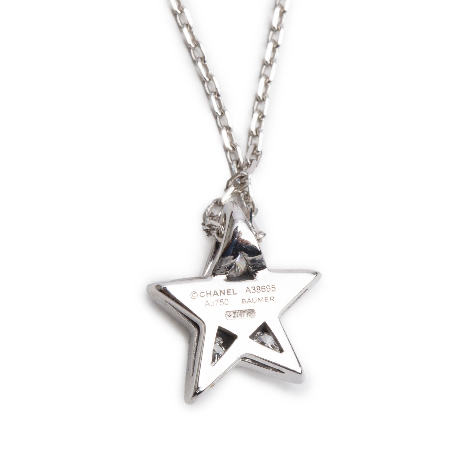 Chanel 18k White Gold Diamond Comete Geode Pendant Necklace, Small Version w/ Box