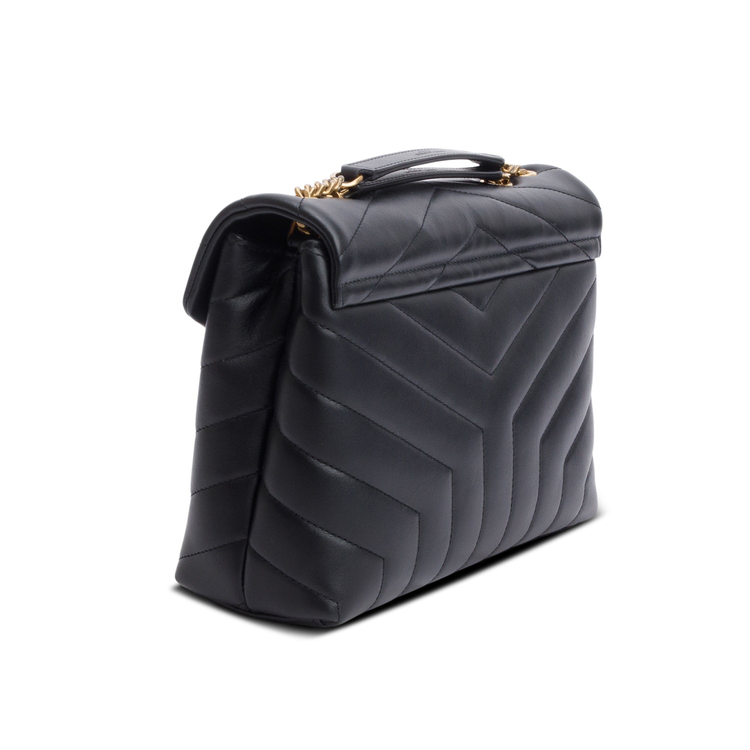 Saint Laurent 2024 Black Quilted Calfskin Leather Small Loulou Monogram Shoulder Bag