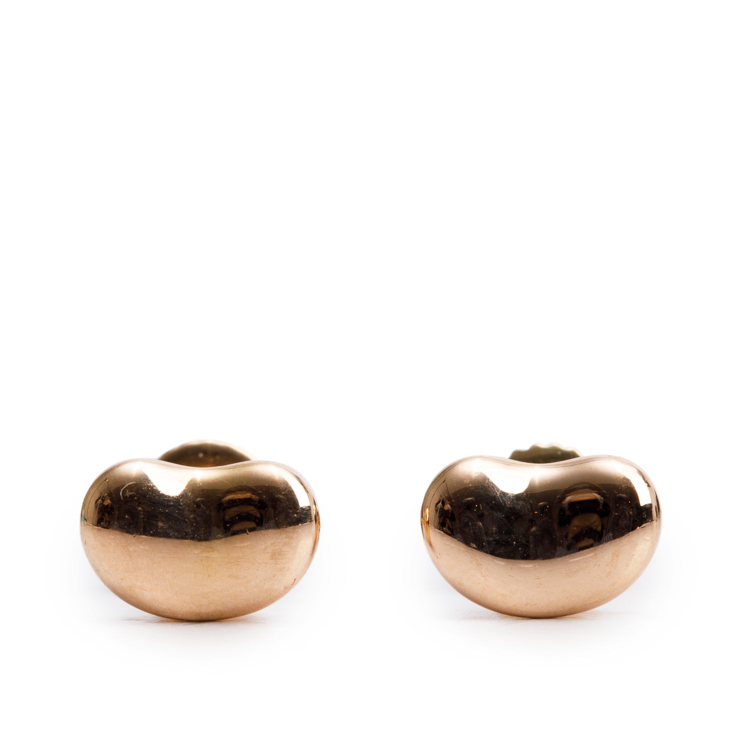 Tiffany & Co. Elsa Peretti 18k Rose Gold Bean Earrings, 9 MM w/ Box