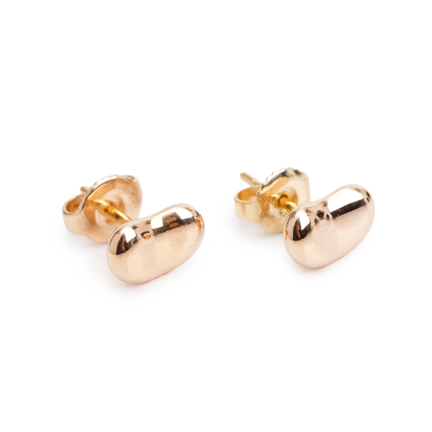 Tiffany & Co. Elsa Peretti 18k Rose Gold Bean Earrings, 9 MM w/ Box
