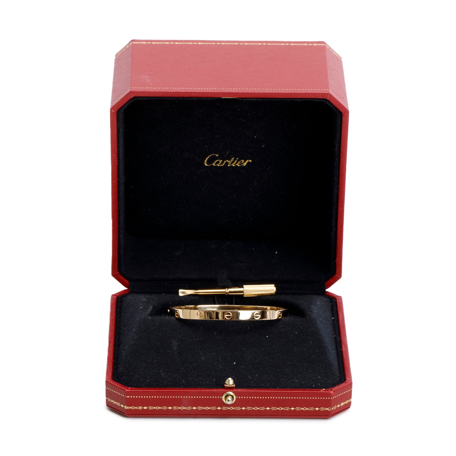 Cartier 2024 18k Yellow Gold 4.8 MM Love Bracelet, Medium Model, Size 17 w/ Box & Receipt