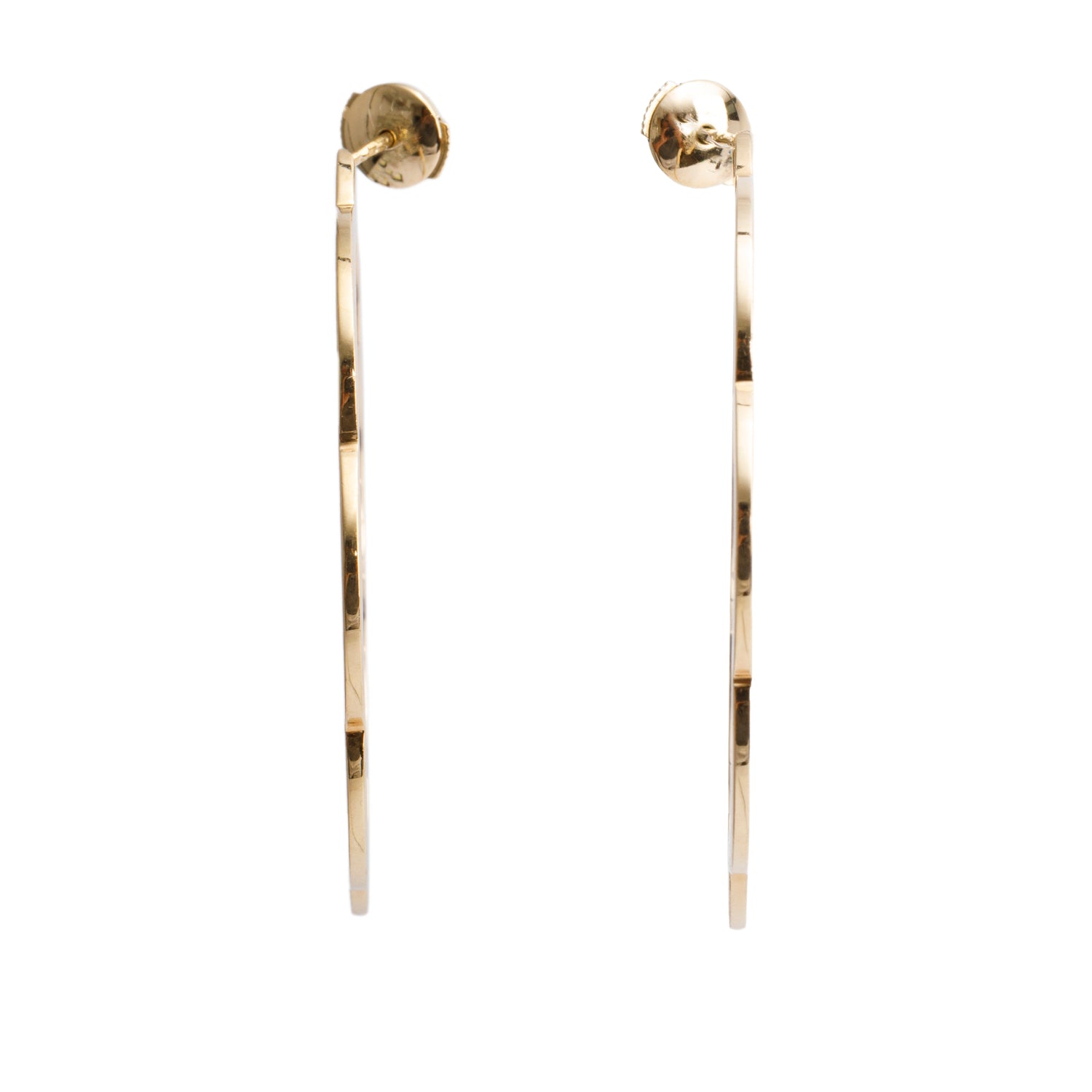 Chanel 18k Yellow Gold Large Profil de Camelia Hoop Earrings