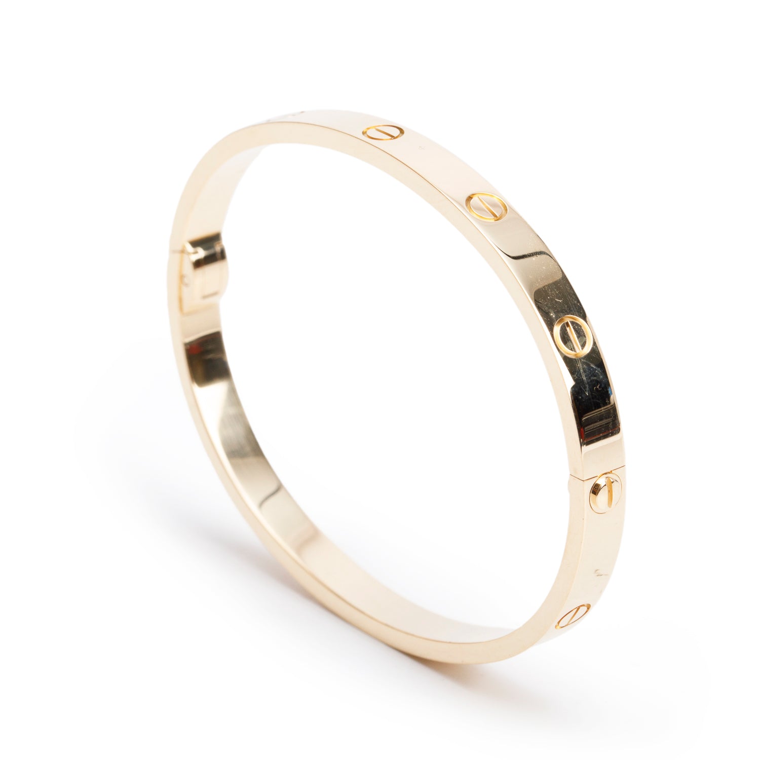 Cartier 2024 18k Yellow Gold 4.8 MM Love Bracelet, Medium Model, Size 16 w/ Box, Receipt & Certificate