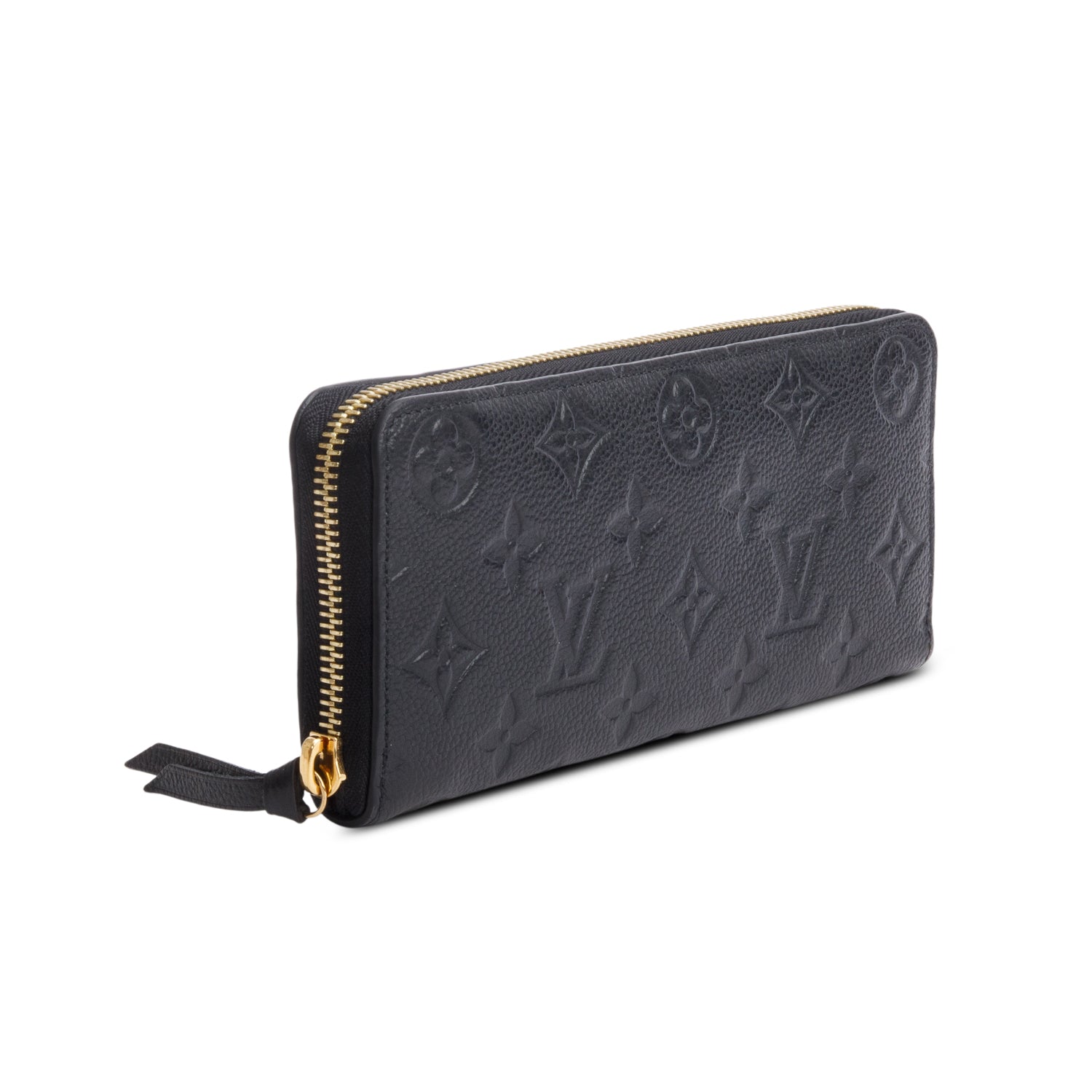 Louis Vuitton Black Monogram Empreinte Clemence Wallet w/ Box