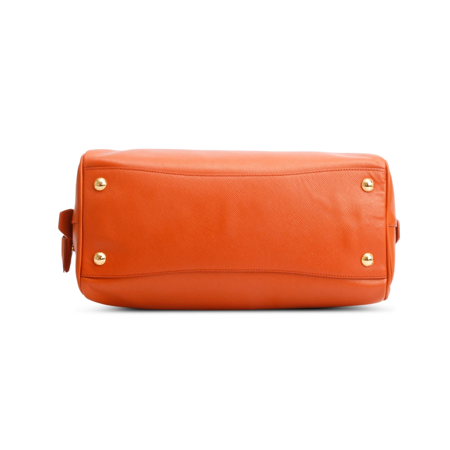 Prada Orange Saffiano Lux Leather Bauletto Bag w/ Strap & Authenticity Card