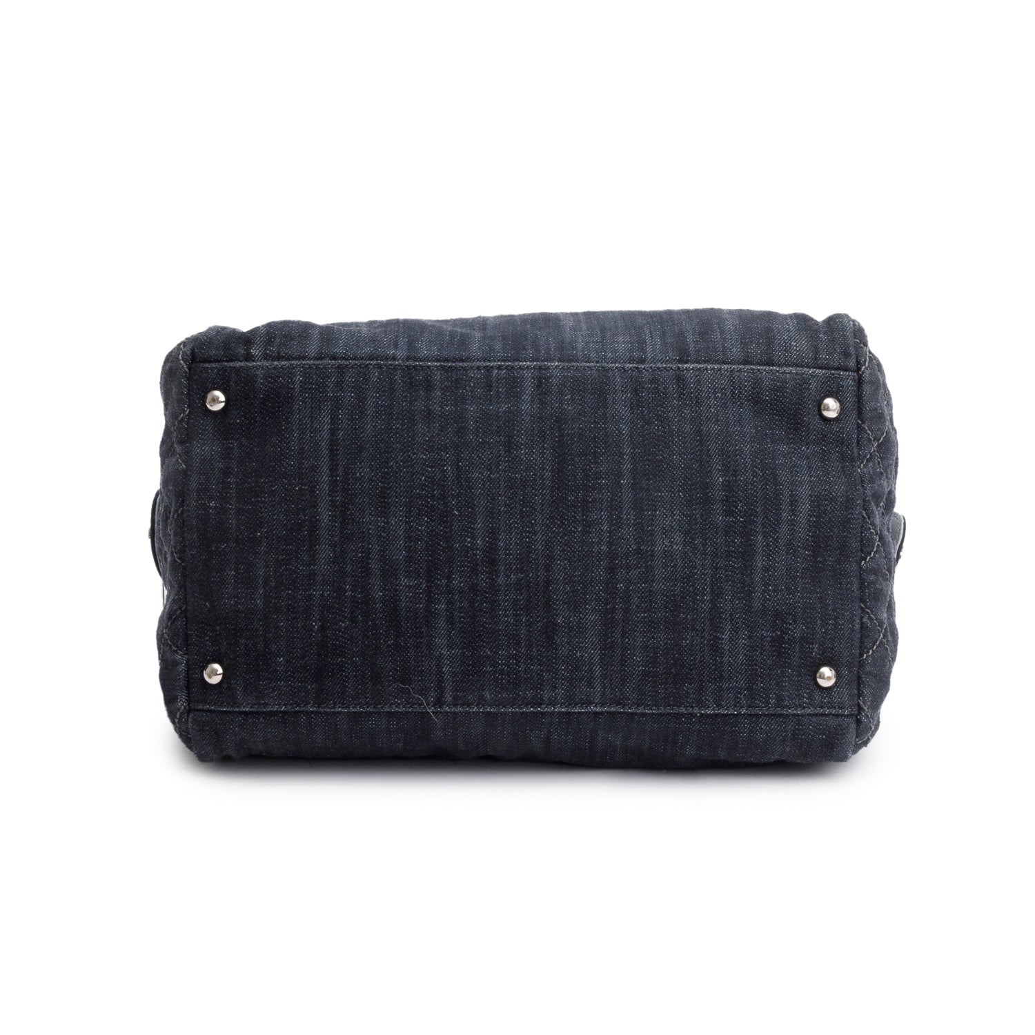 Chanel Blue Denim Grosgrain CC Tote Bag