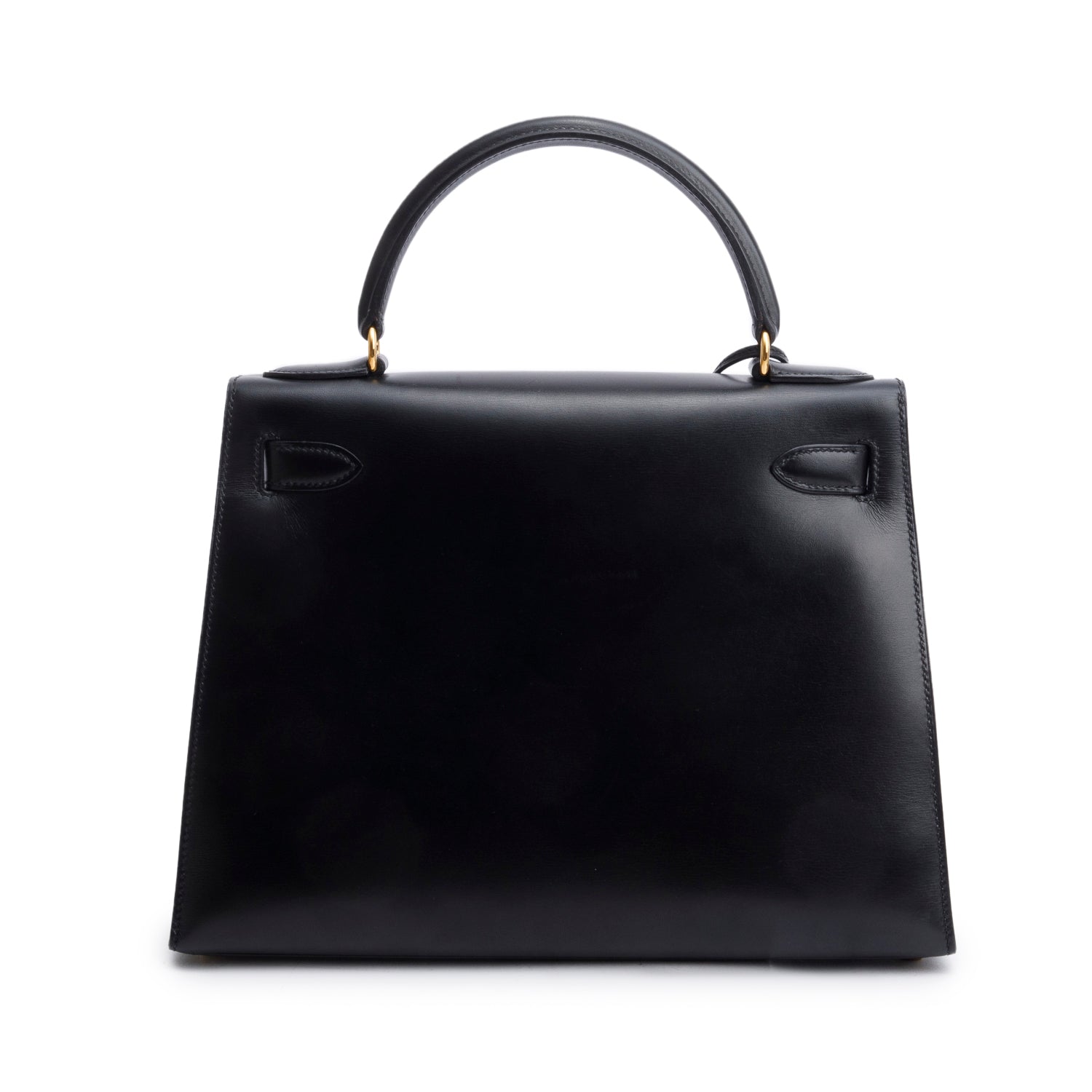 Hermes Noir Box Leather Kelly II Sellier 28 w/ Strap