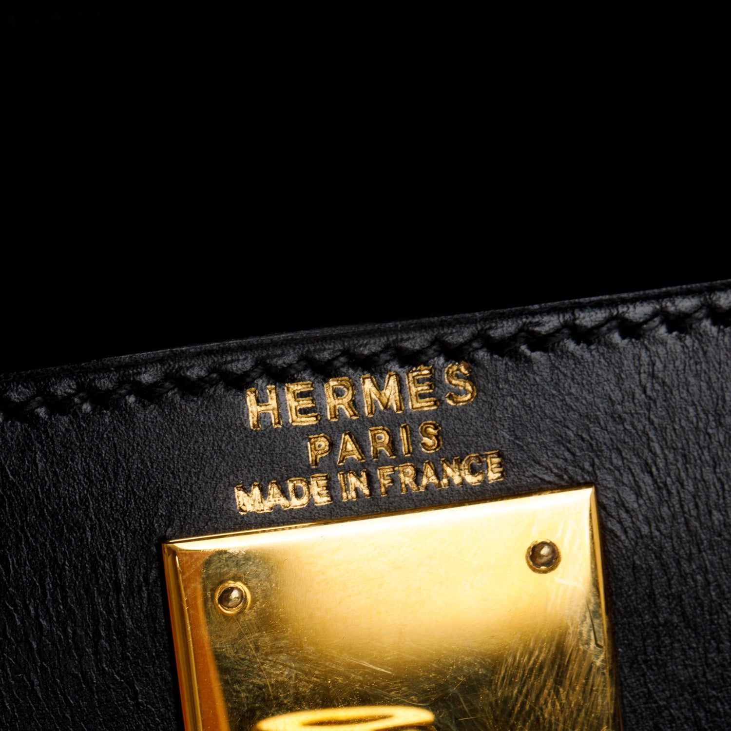 Hermes Noir Box Leather Kelly II Sellier 28 w/ Strap