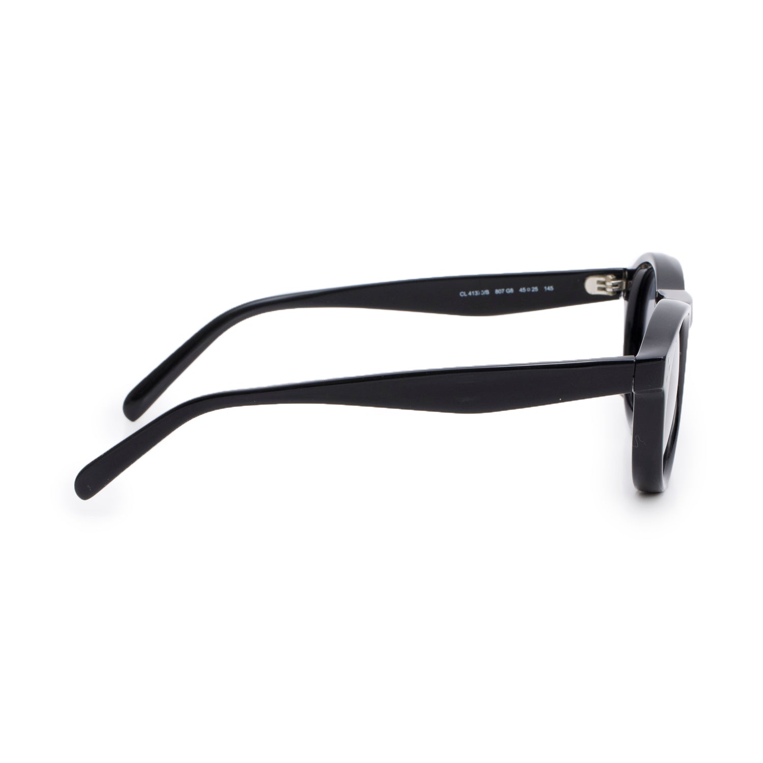 Celine CL41370/S Black Acetate Bevel Cat Round Sunglasses