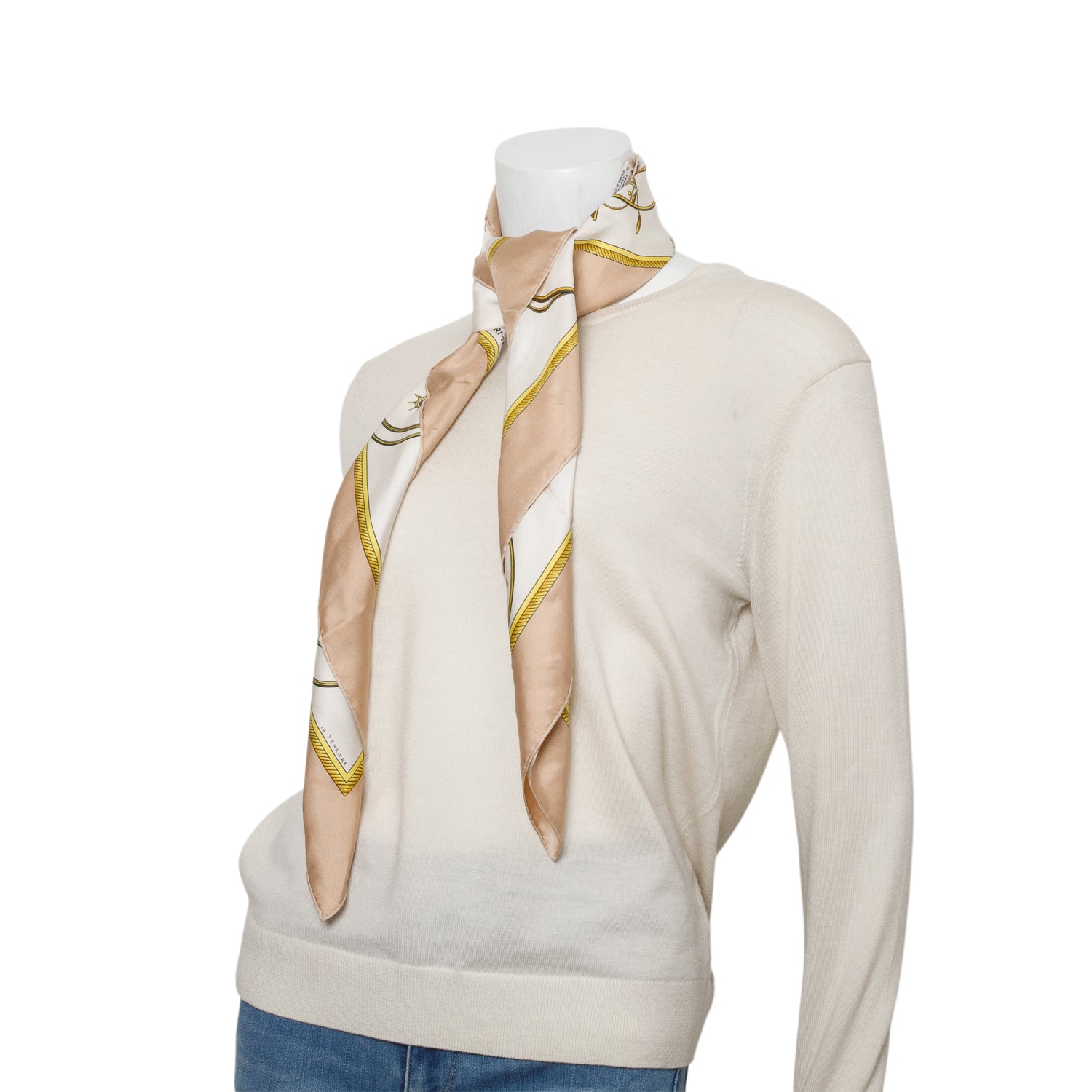 Hermes Beige/Multicolor 'Les Vioture A Transformation' Silk Scarf 90