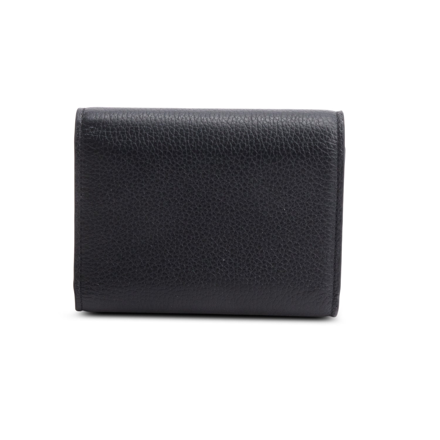 Jimmy Choo Black Leather Embossed Logo Compact Wallet
