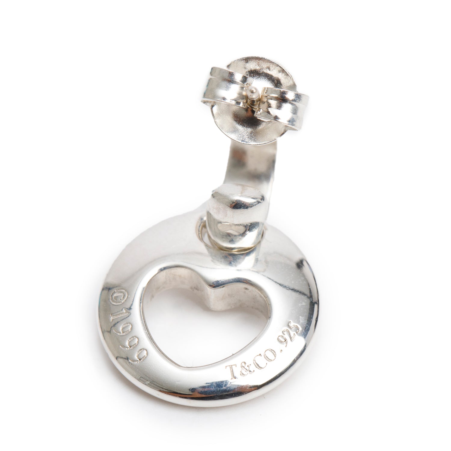 Tiffany & Co. Vintage Sterling Silver Heart Stencil Drop Earrings