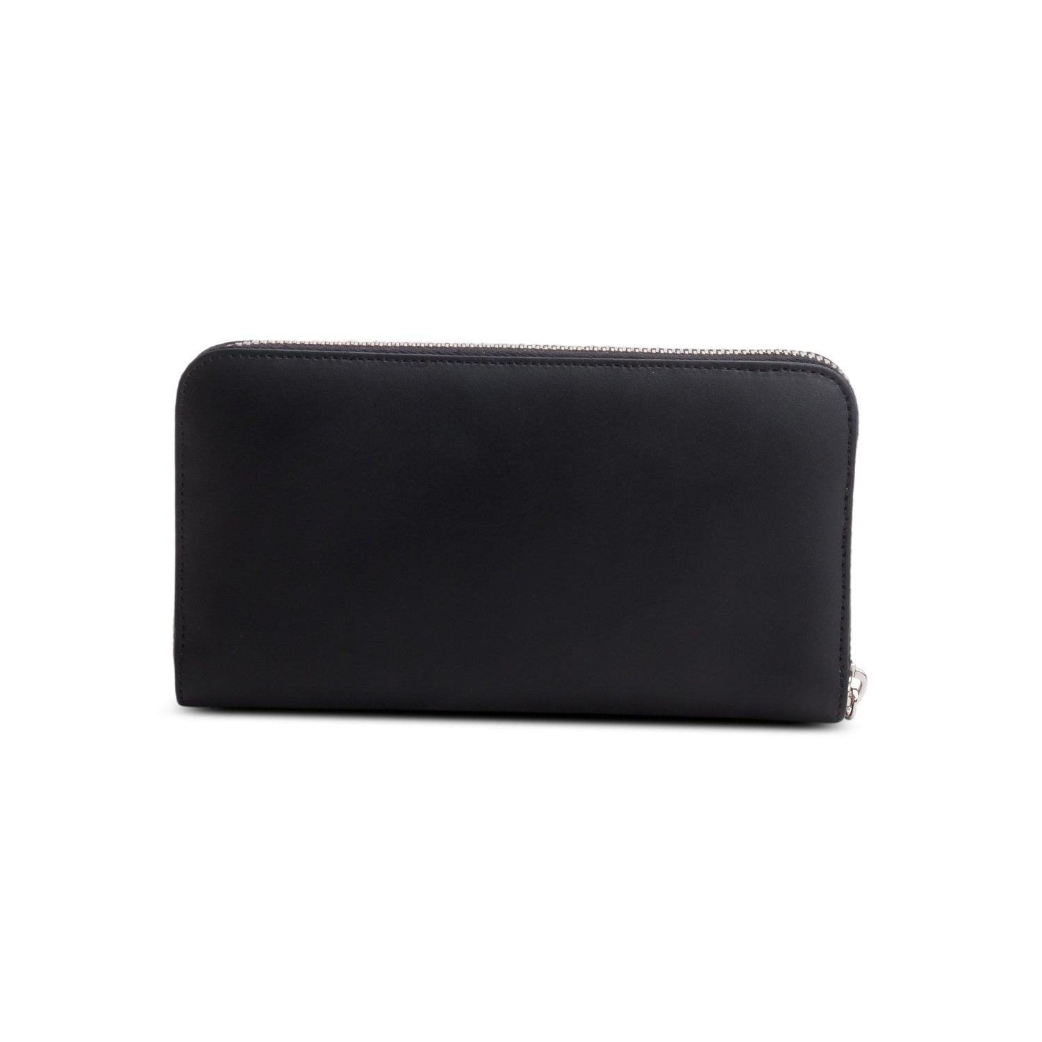 Fendi Black/Bworn Leather FF Logo Large Zip Around Wallet