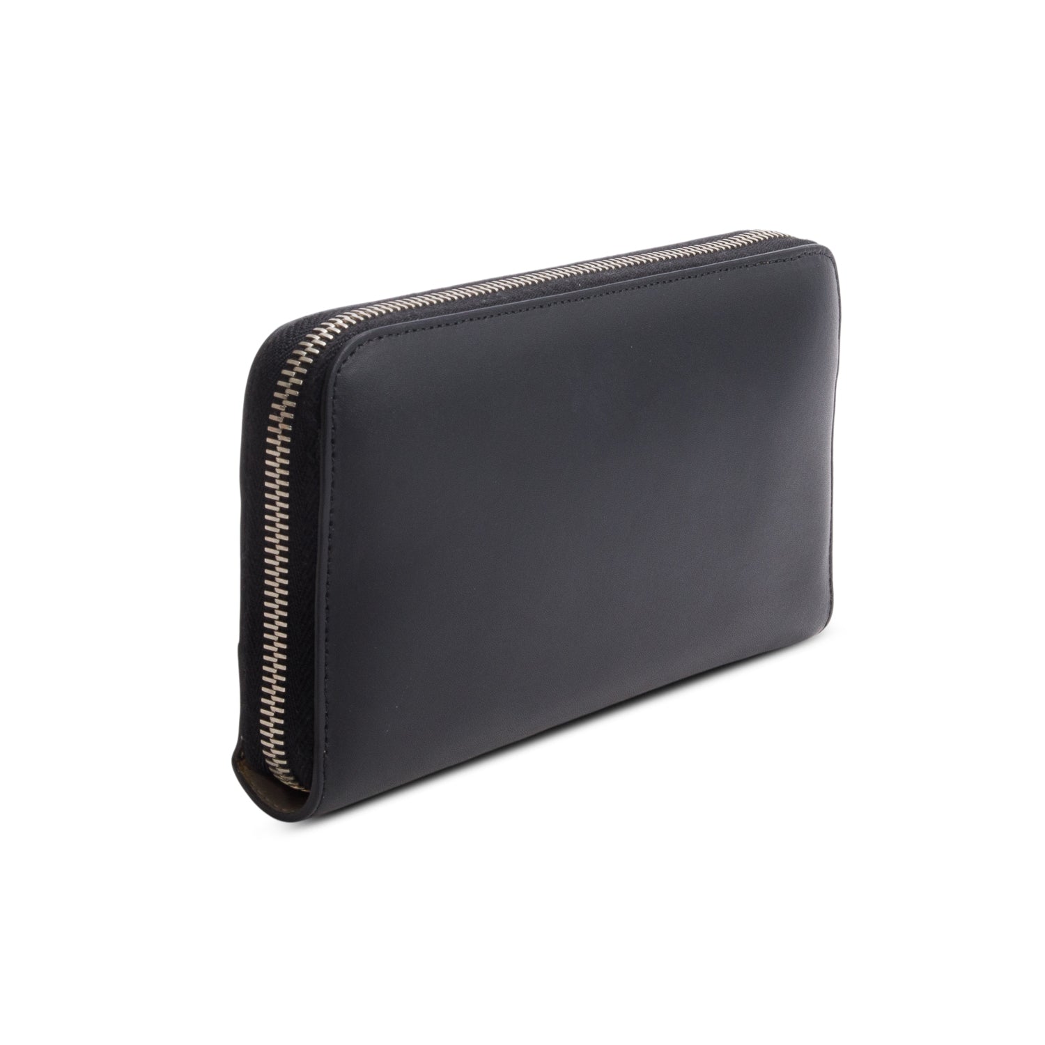 Fendi Black/Bworn Leather FF Logo Large Zip Around Wallet