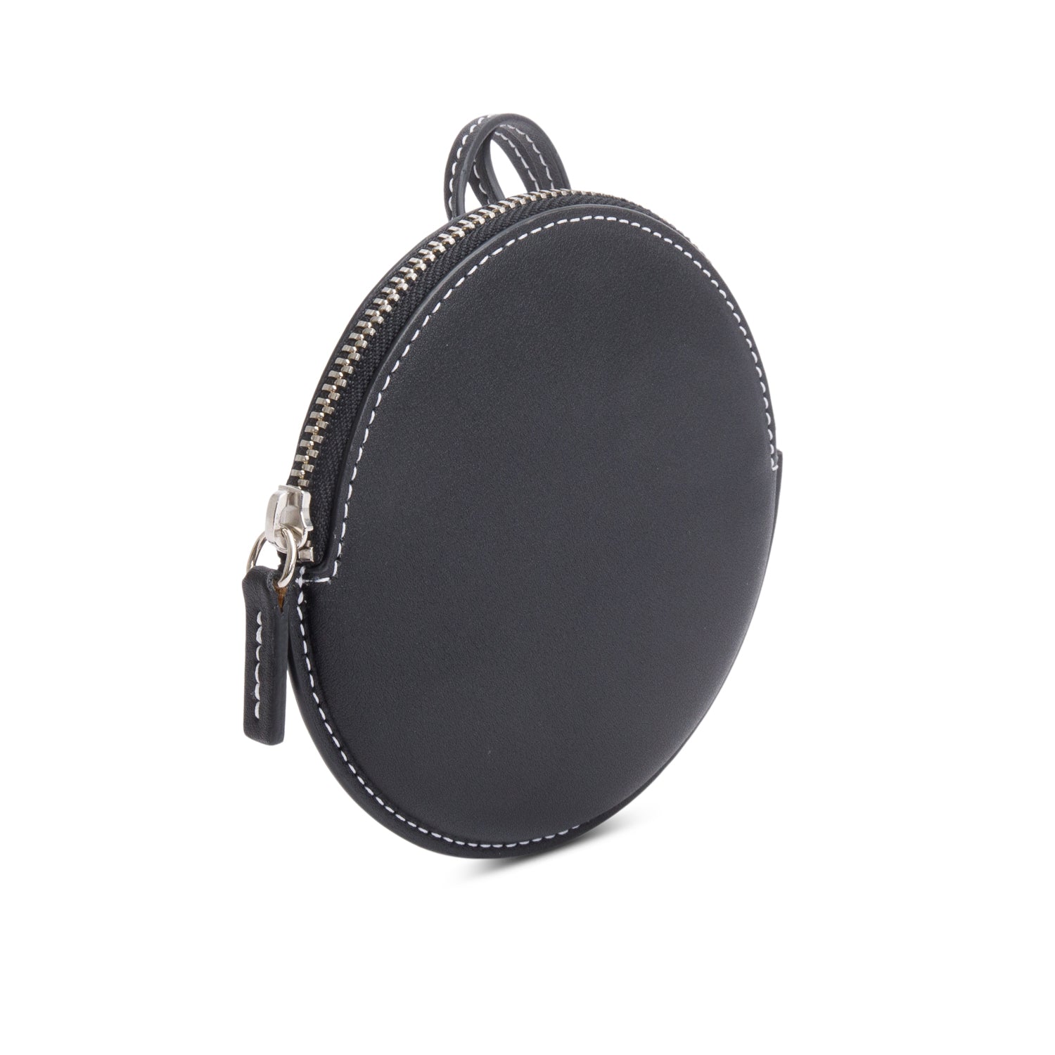 Jacquemus Black Calfskin Leather Le Pitchou Round Neck Pouch Bag
