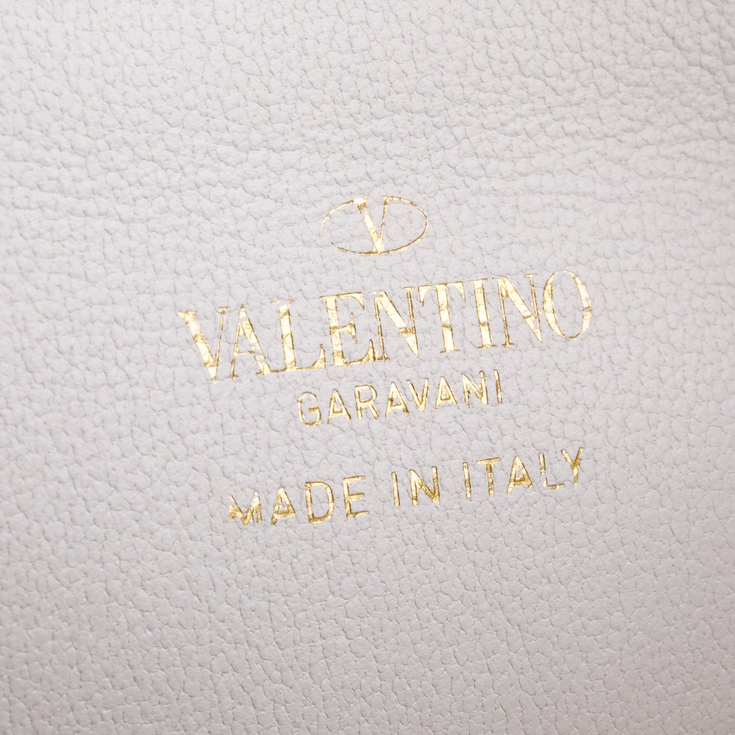 Valentino White Leather Neutral Canvas Embroidered VLogo Signature Pouch